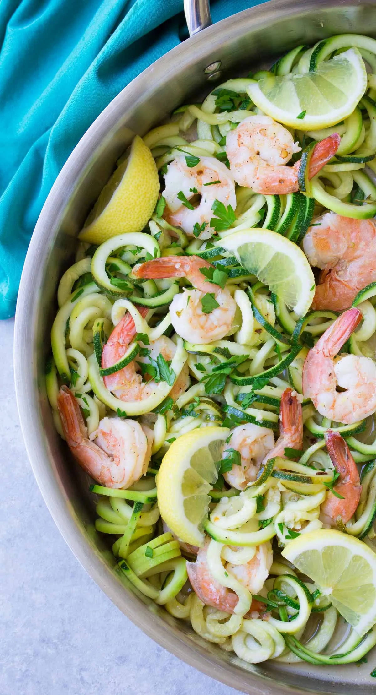 Sheet Pan Lemon Garlic Shrimp and Zucchini Noodles