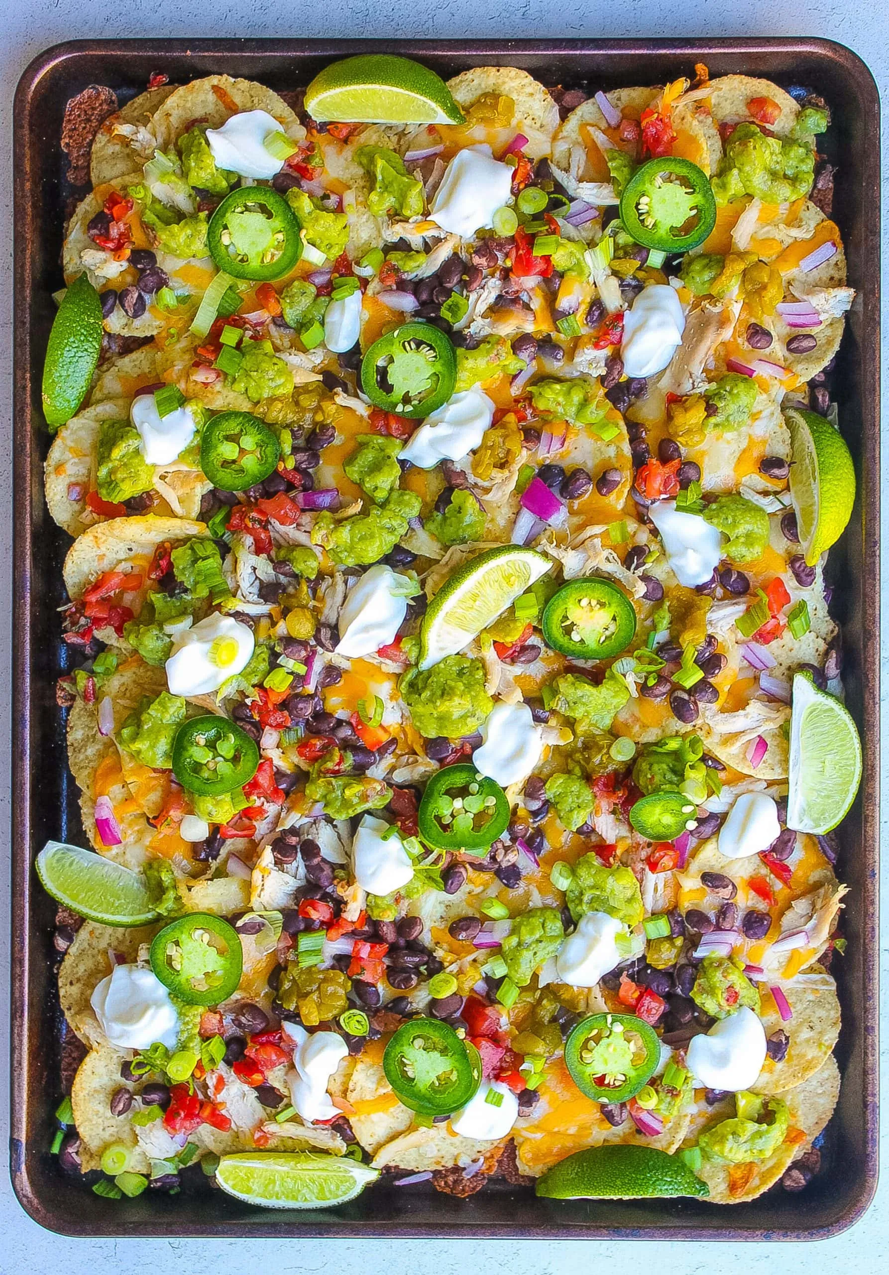 Sheet Pan Lime Chicken Nachos