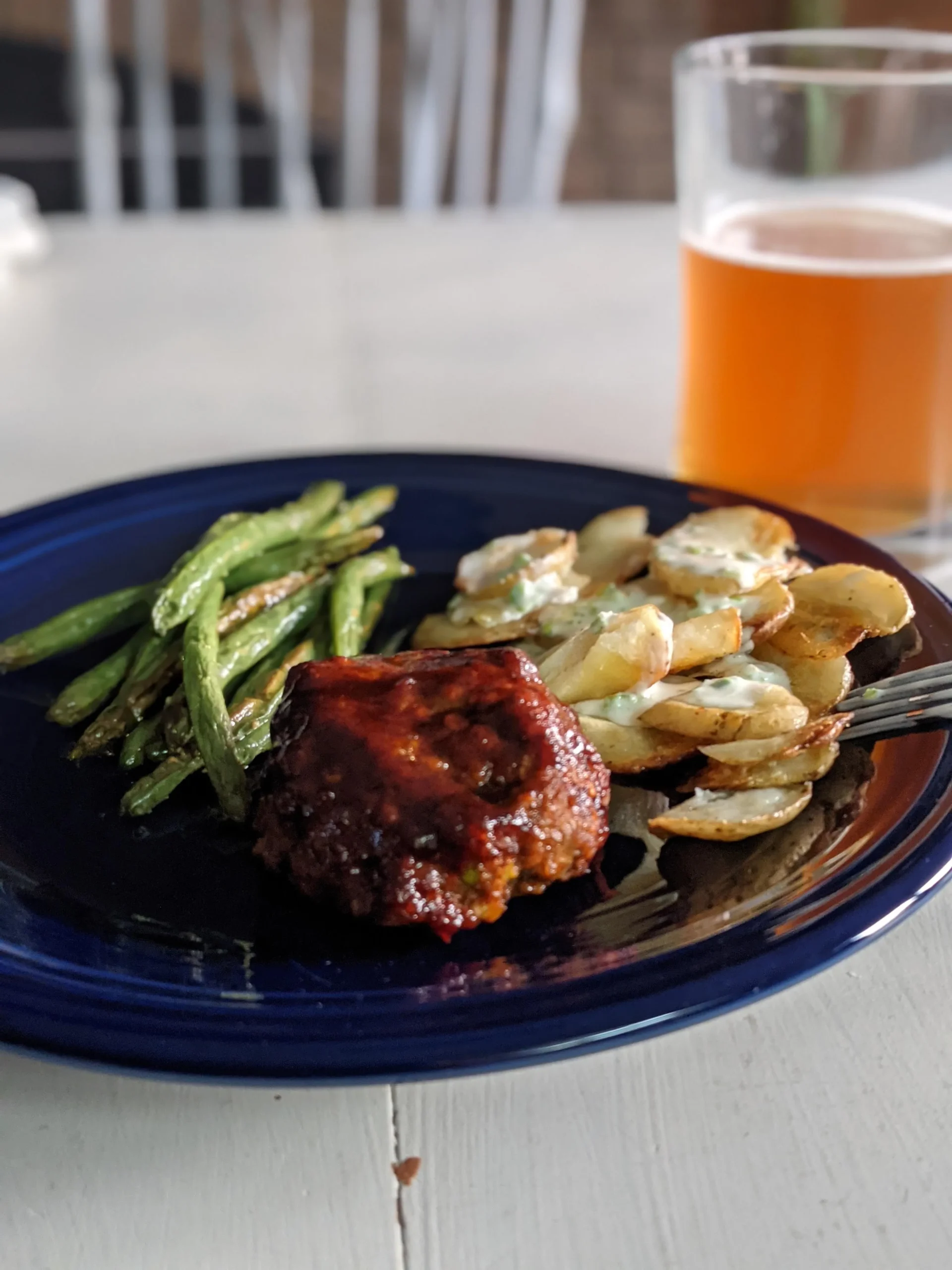 Sheet Pan Meatloaves with Roasted Potatoes and Green Beans