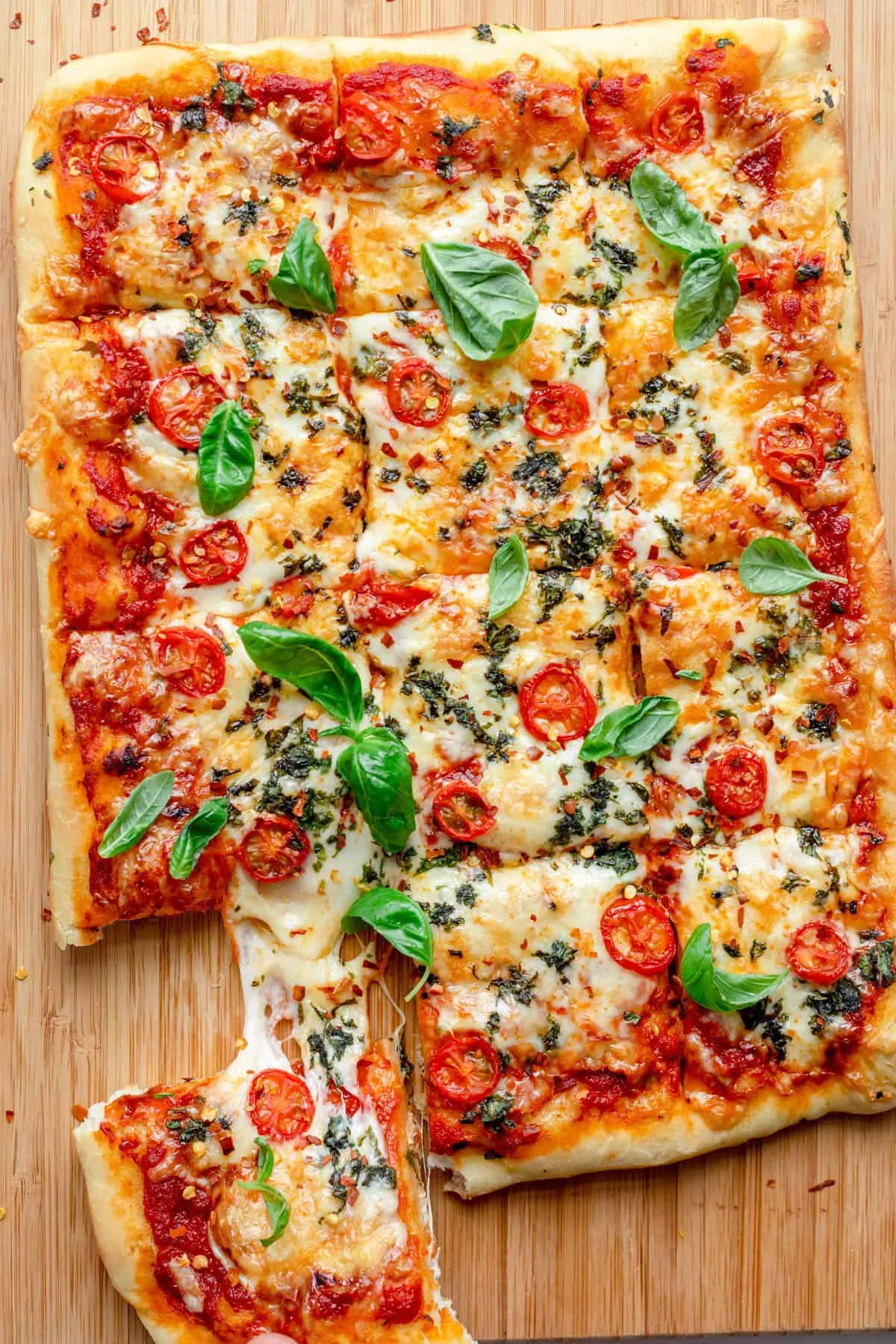 Sheet Pan Pizza with Corn, Tomatoes, and Sausage