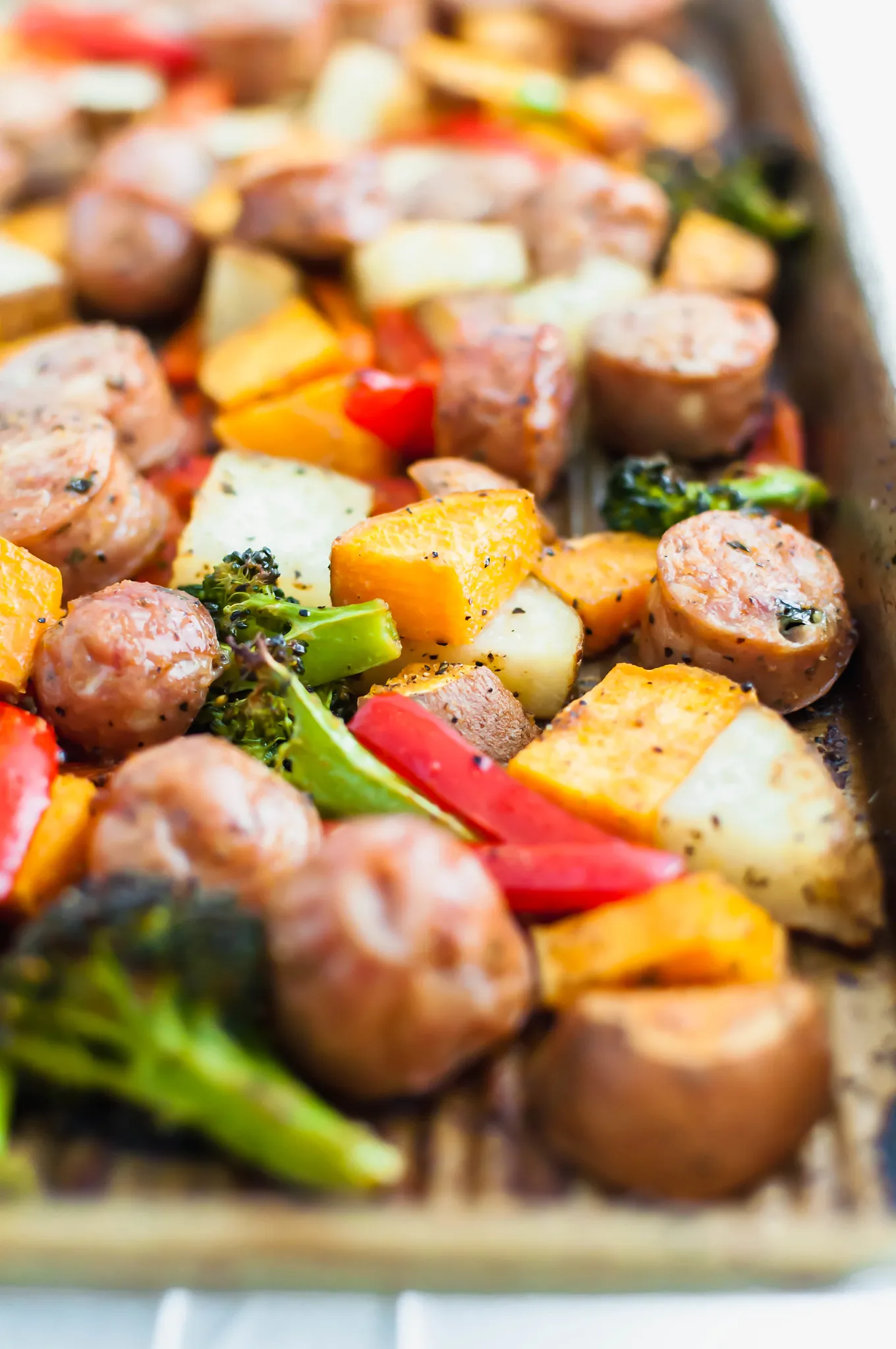 Sheet Pan Sausage and Honey Balsamic Vegetables