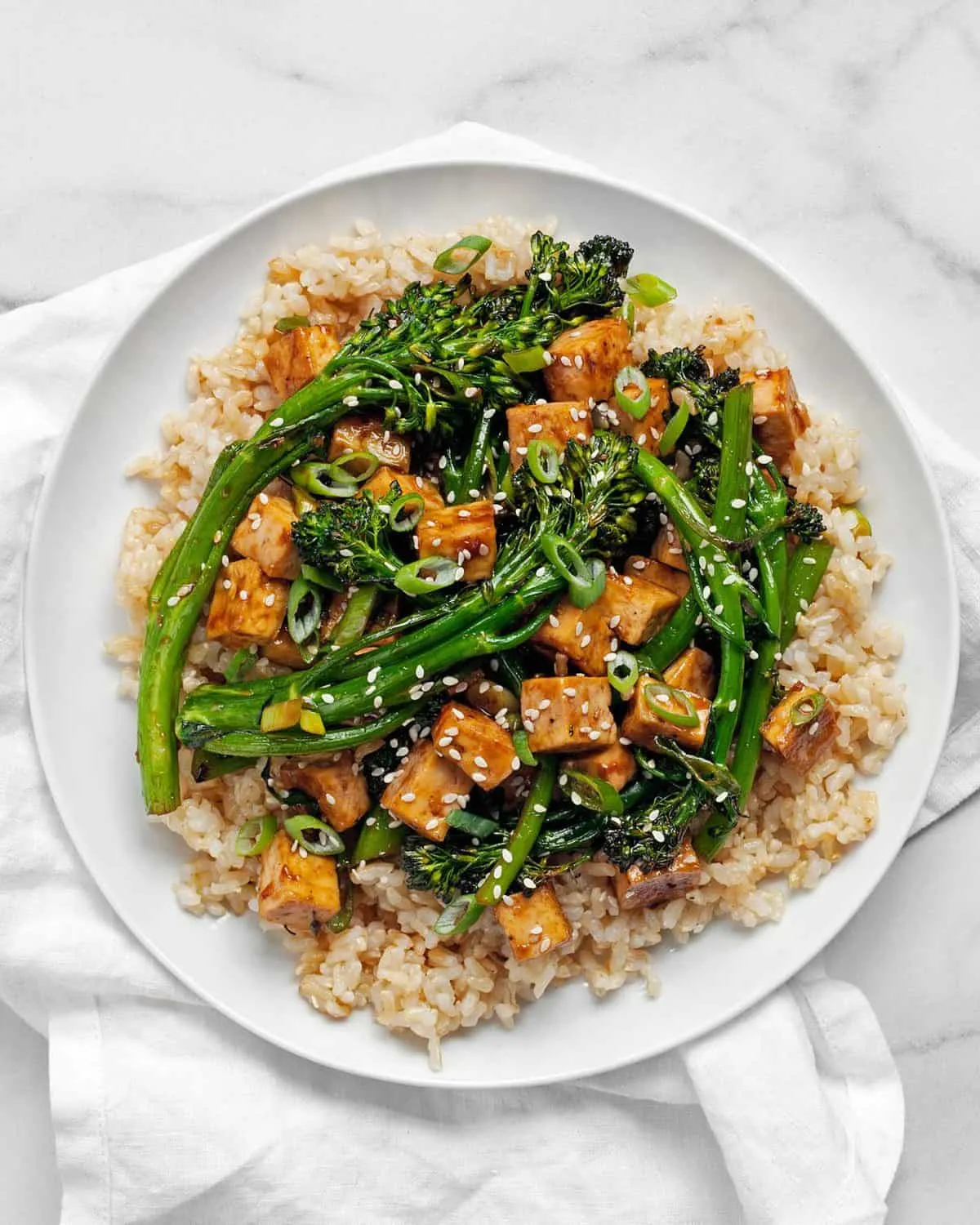 Sheet Pan Teriyaki Tofu Broccolini