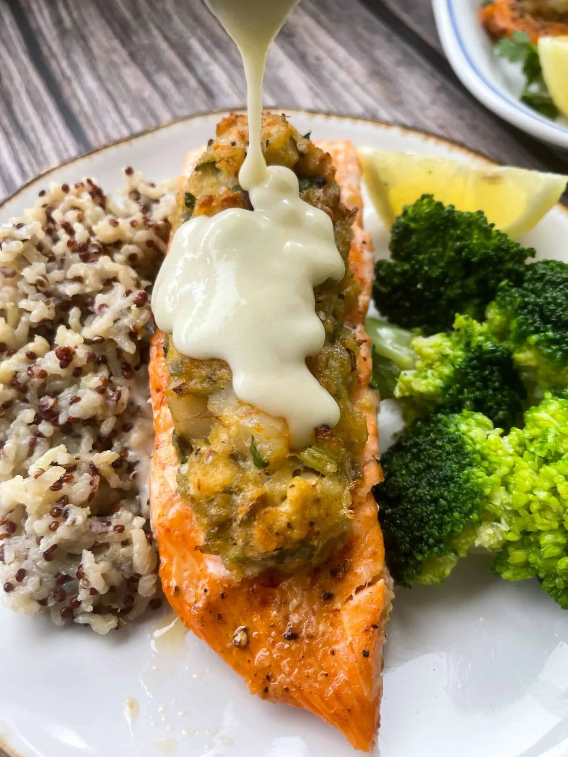 Shrimp and Crab Stuffed Salmon