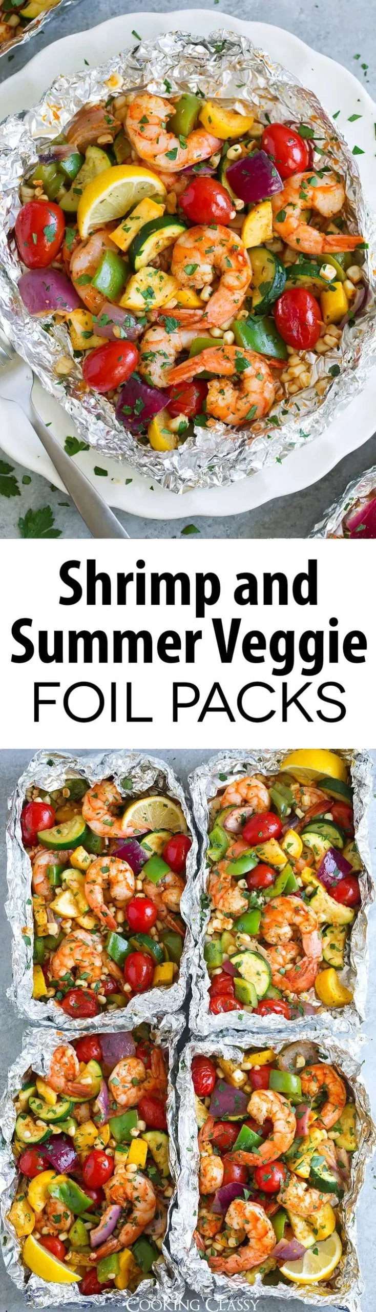 Shrimp and Summer Veggie Foil Packs