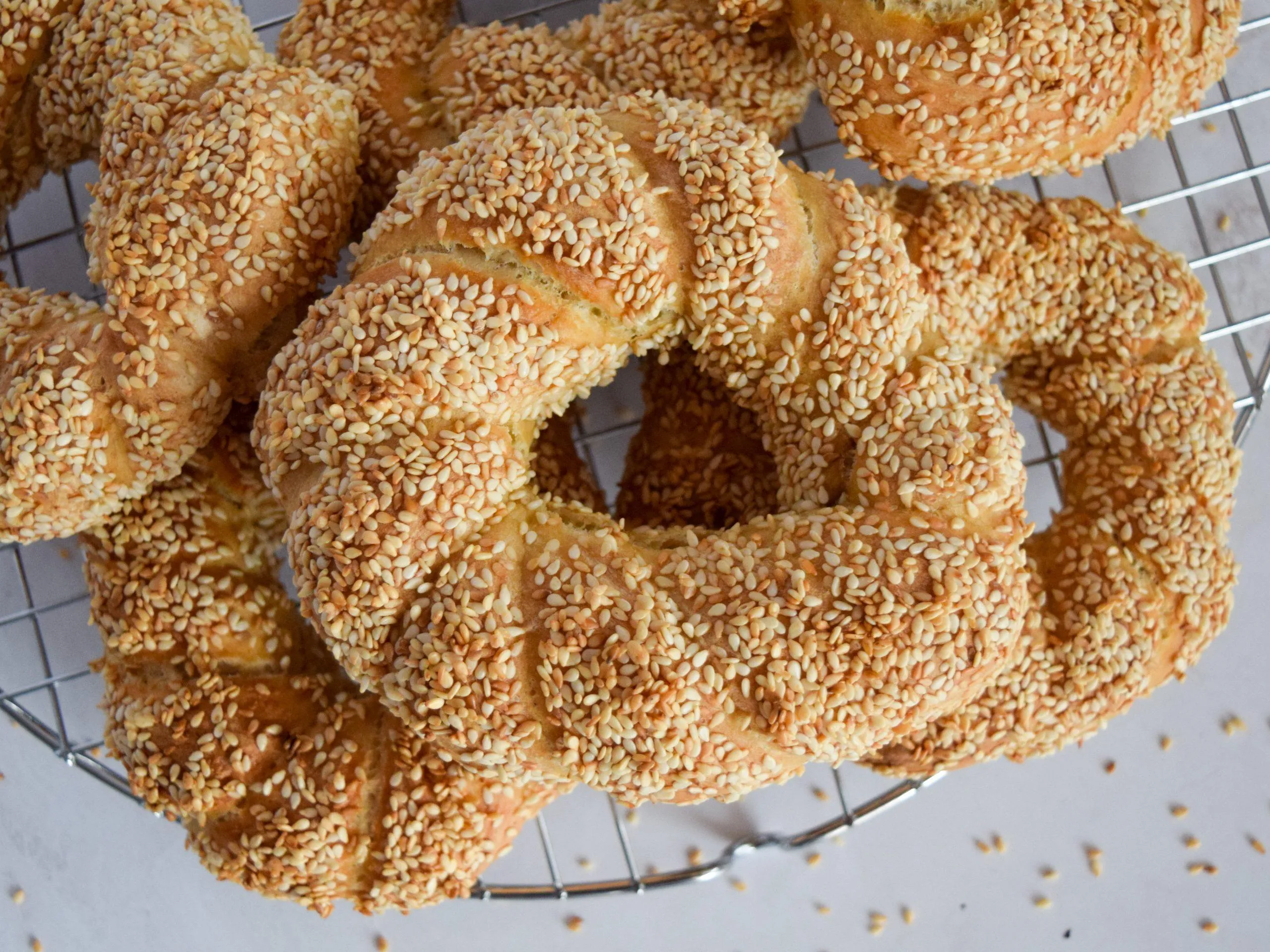 Simit Turkish Croissant with Sesame Seeds