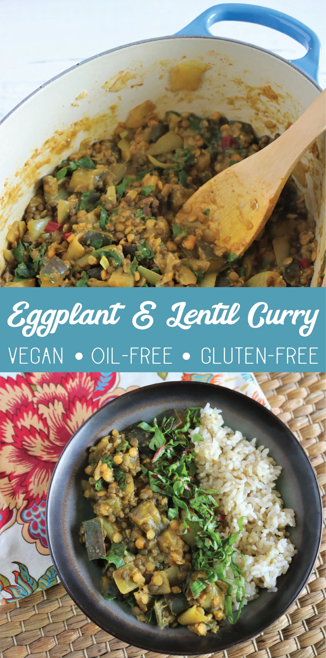 Simple Eggplant Lentil Curry