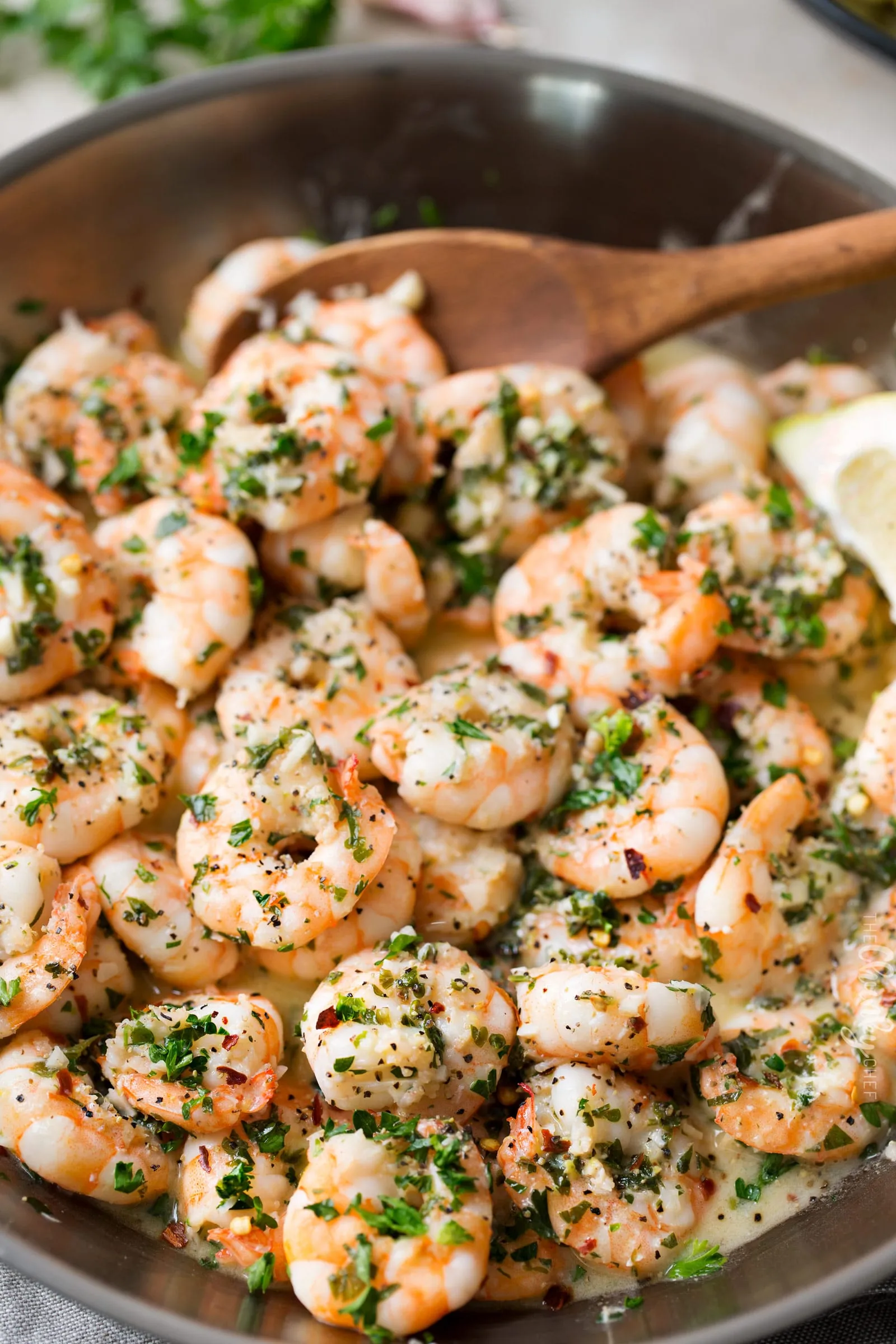 Simple Shrimp Scampi for One
