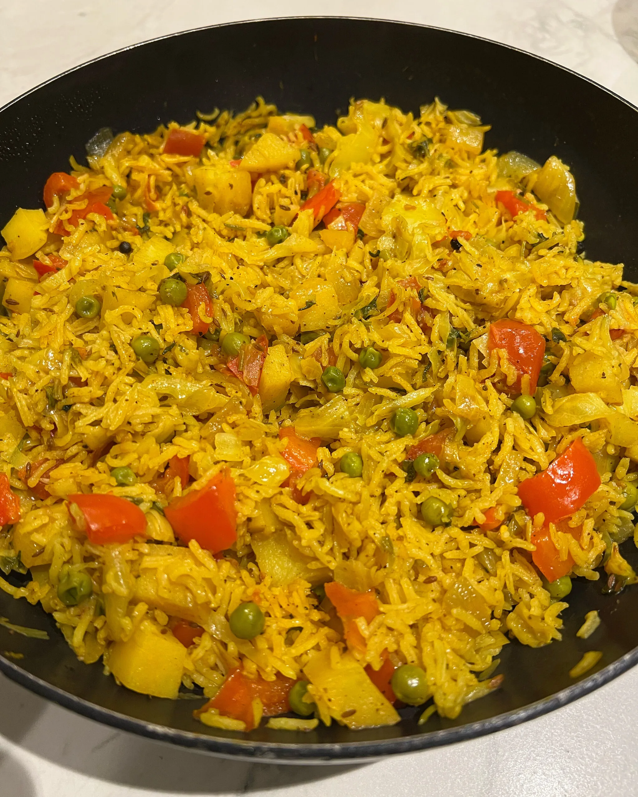 Simple Vegetable Pulao and Cabbage Raita