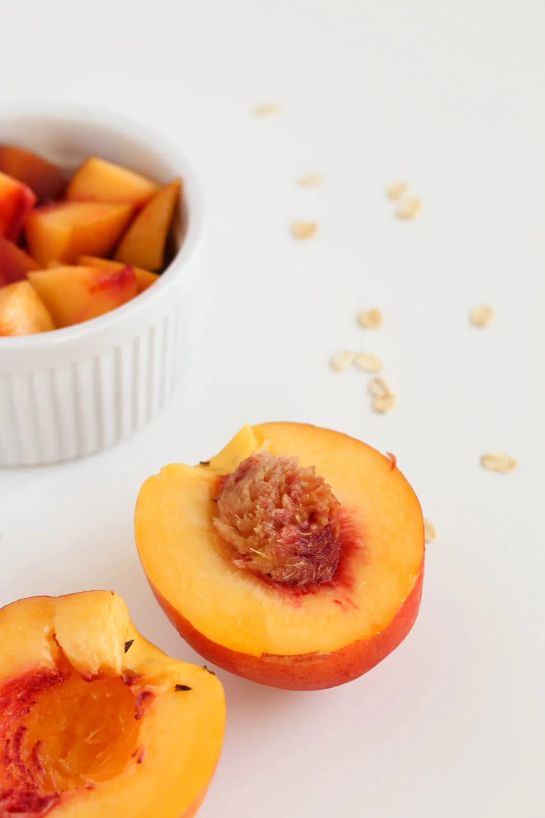 Single Serving Summer Peach Crisps