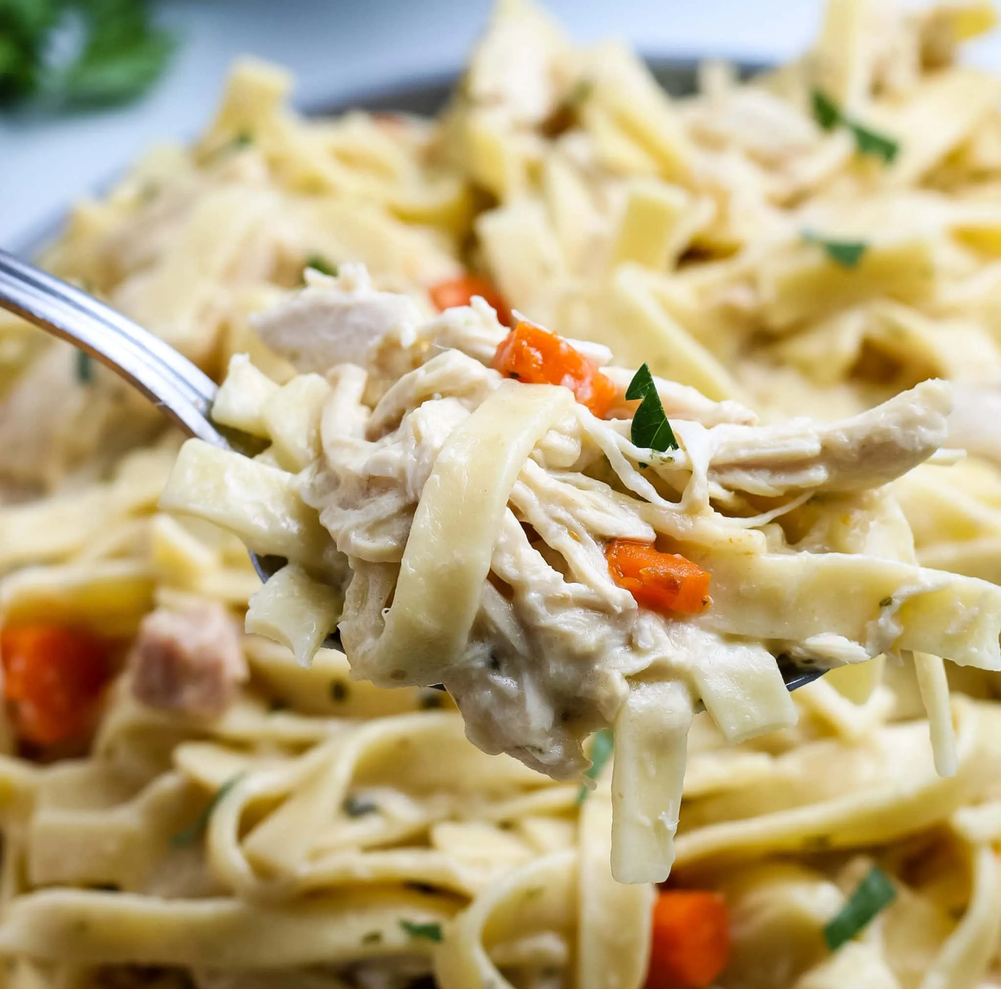 Skillet Creamed Chicken and Noodles
