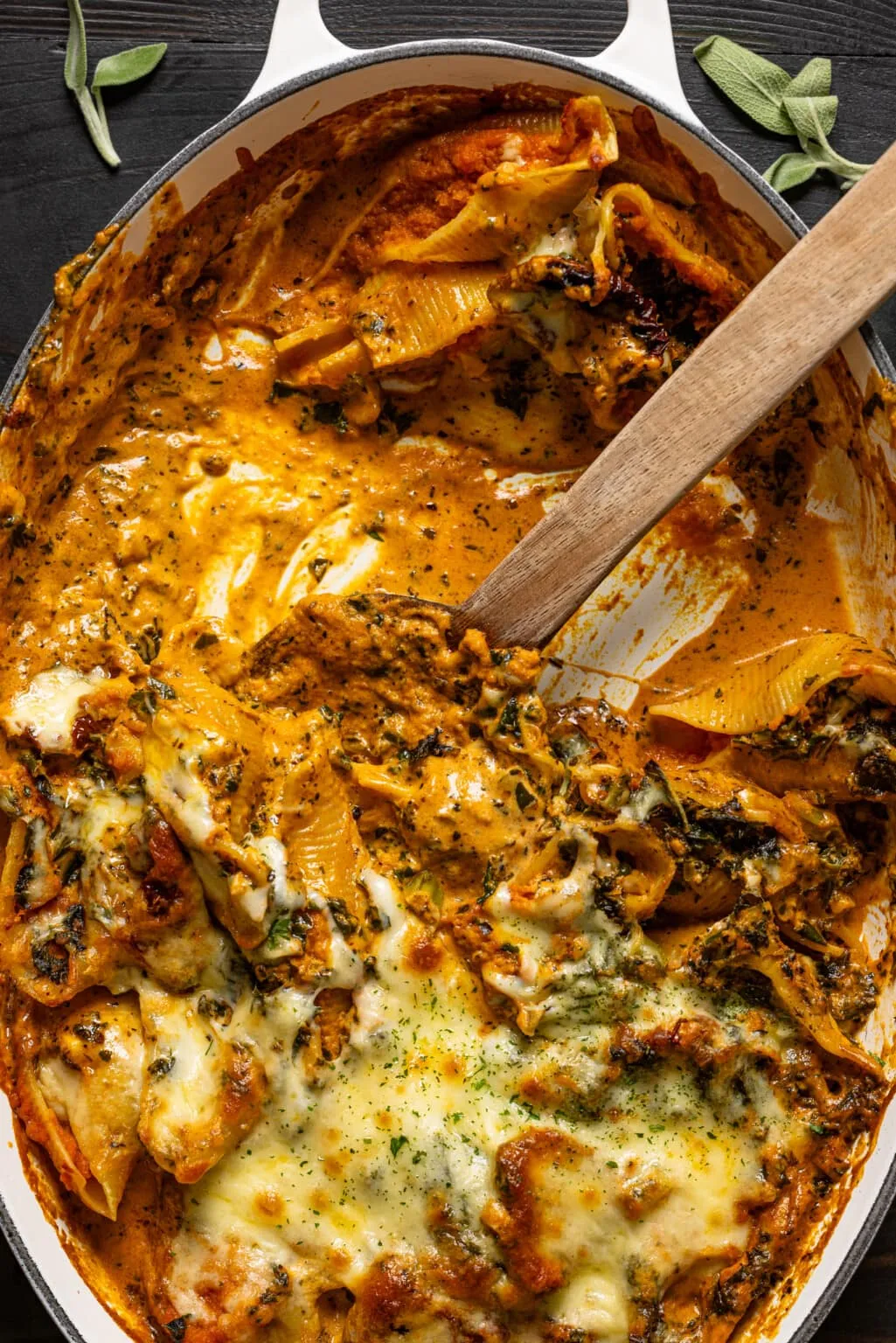 Skillet Tuscan Pumpkin Stuffed Shells