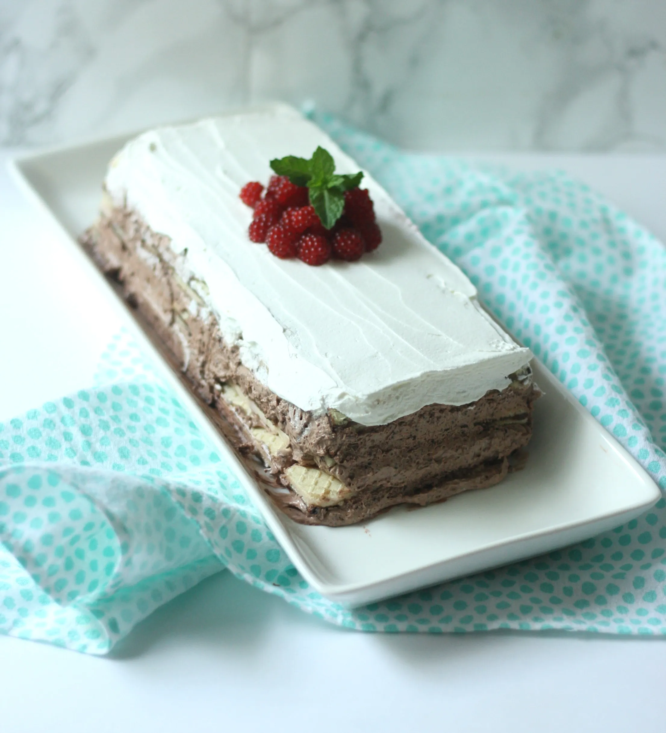 Skinny Chocolate Raspberry Icebox Cake