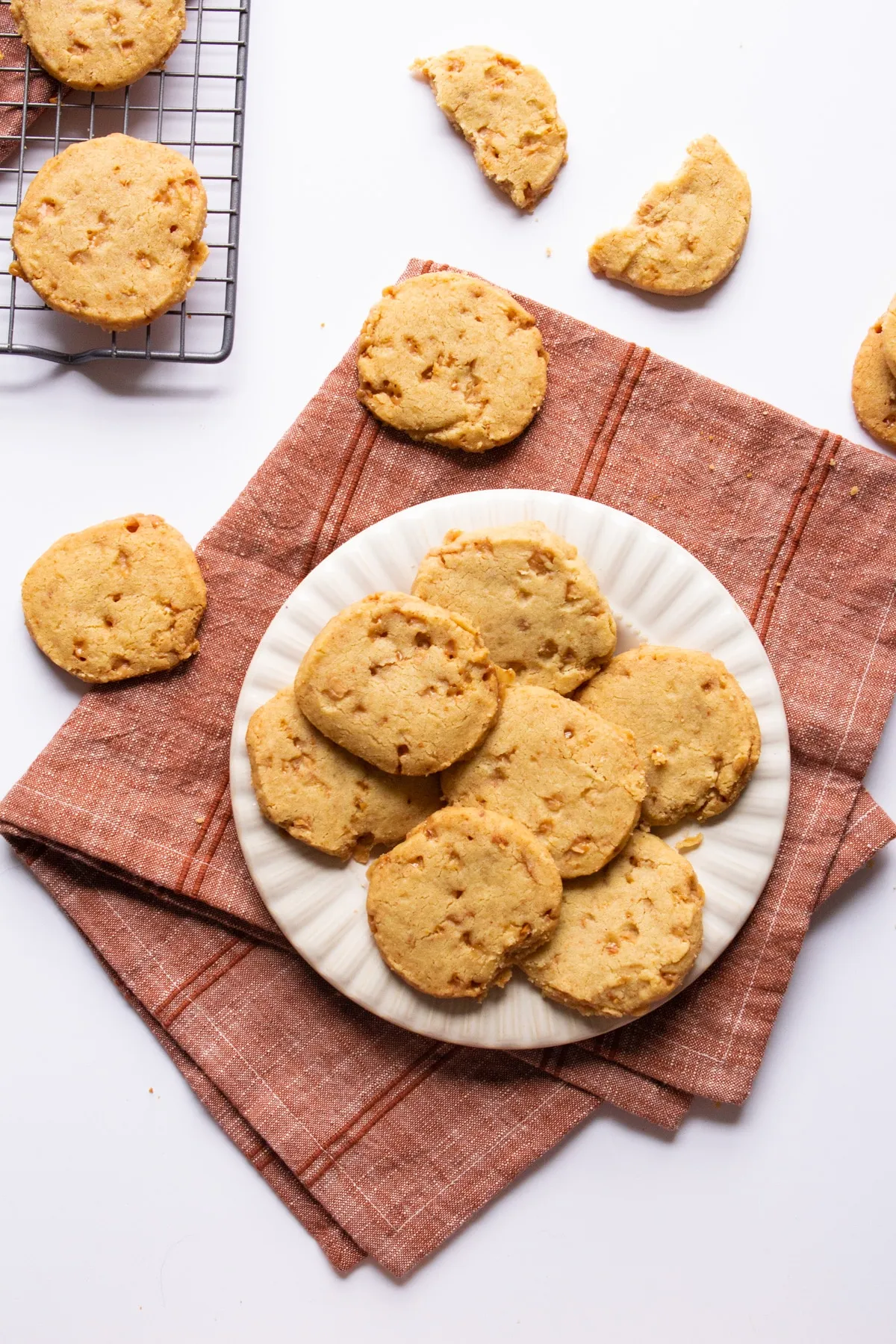 Slice and Bake Butter Toffee Shortbread Cookies