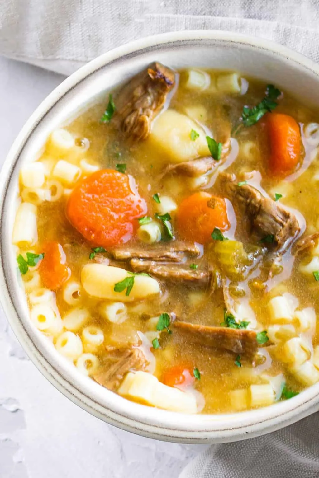 Slow Cooker Beef Brisket Vegetable Soup