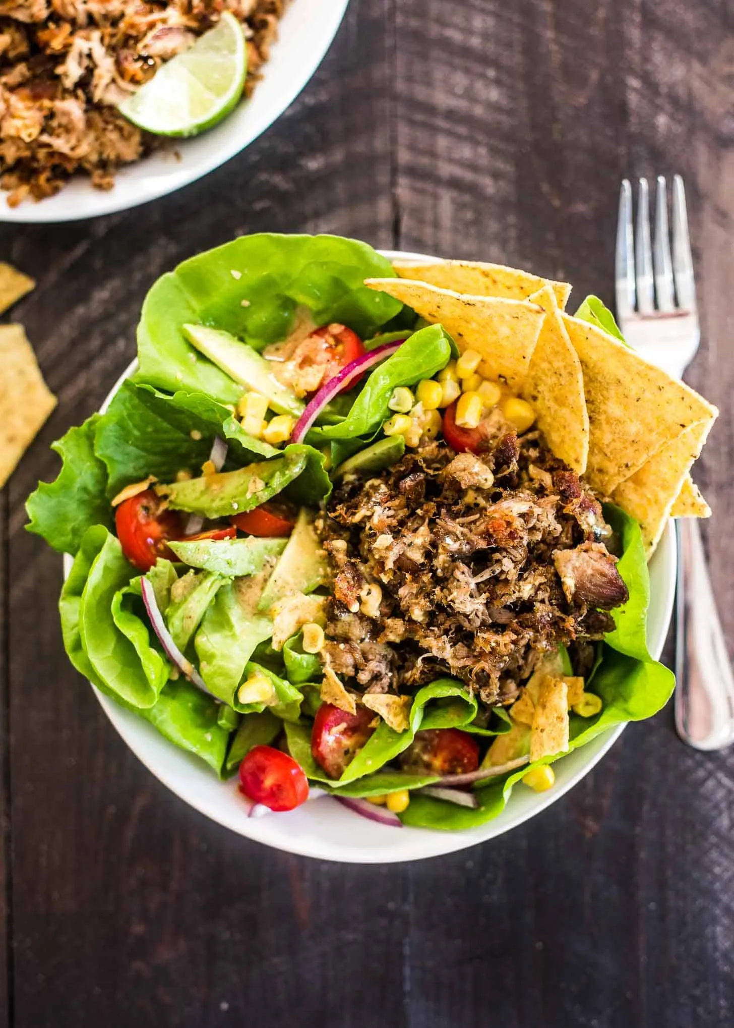 Slow Cooker Carnitas Taco Salad