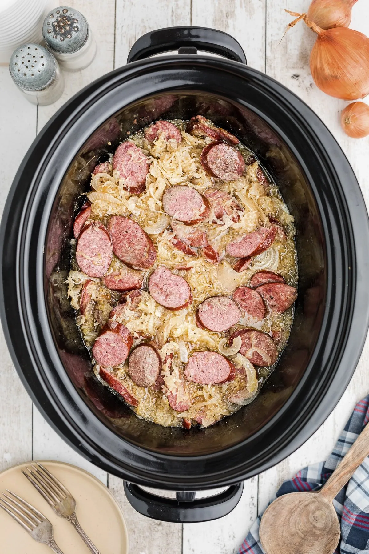 Slow Cooker Kielbasa Sauerkraut