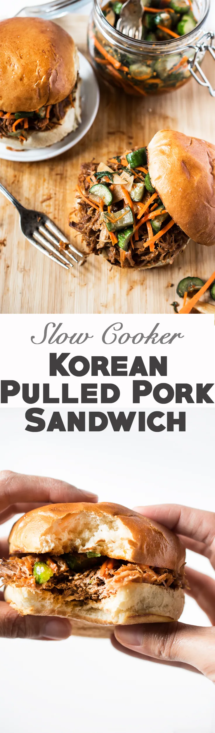 Slow Cooker Korean Pulled Pork Sandwich