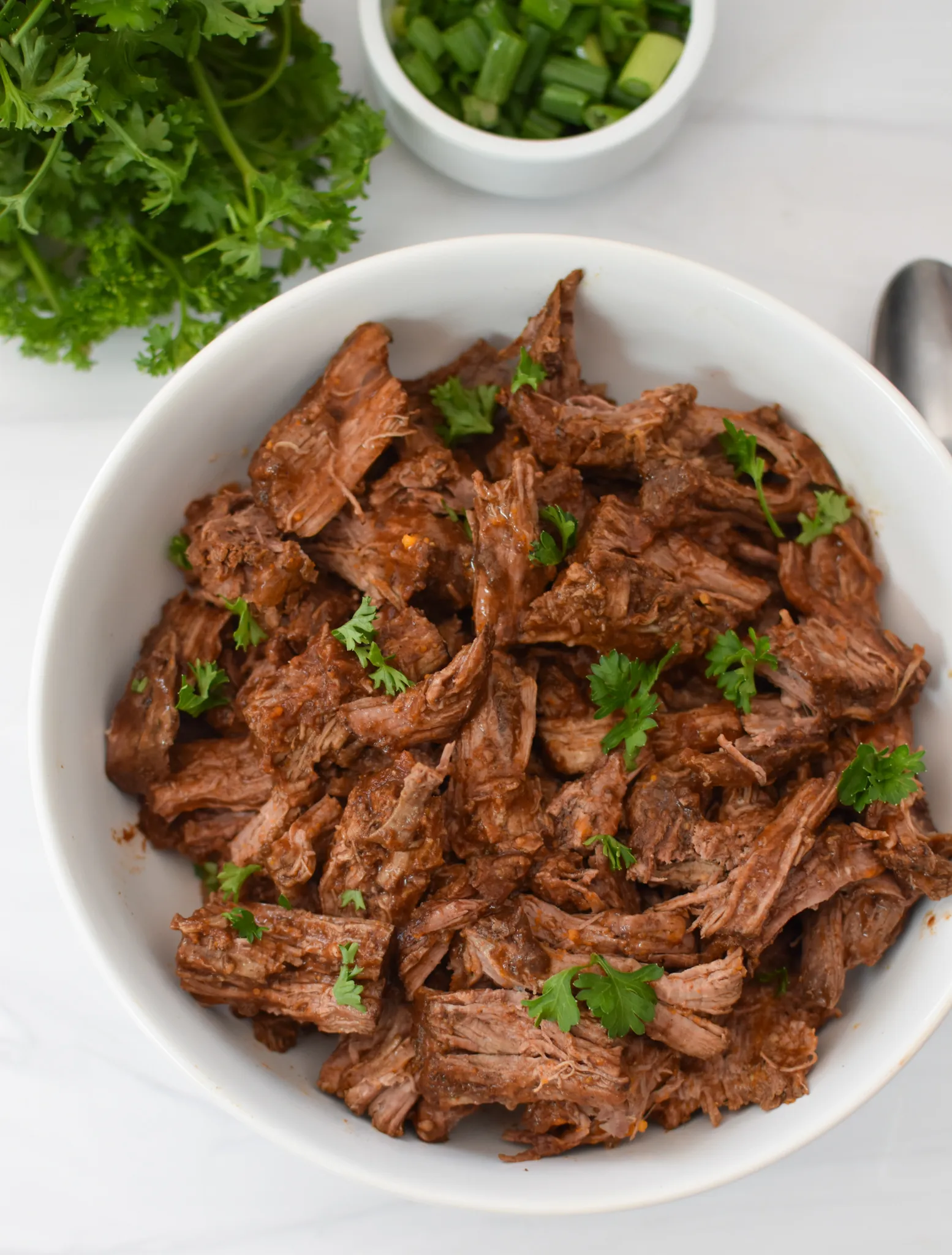 Slow Cooker Shredded Beef Hummus Bowls