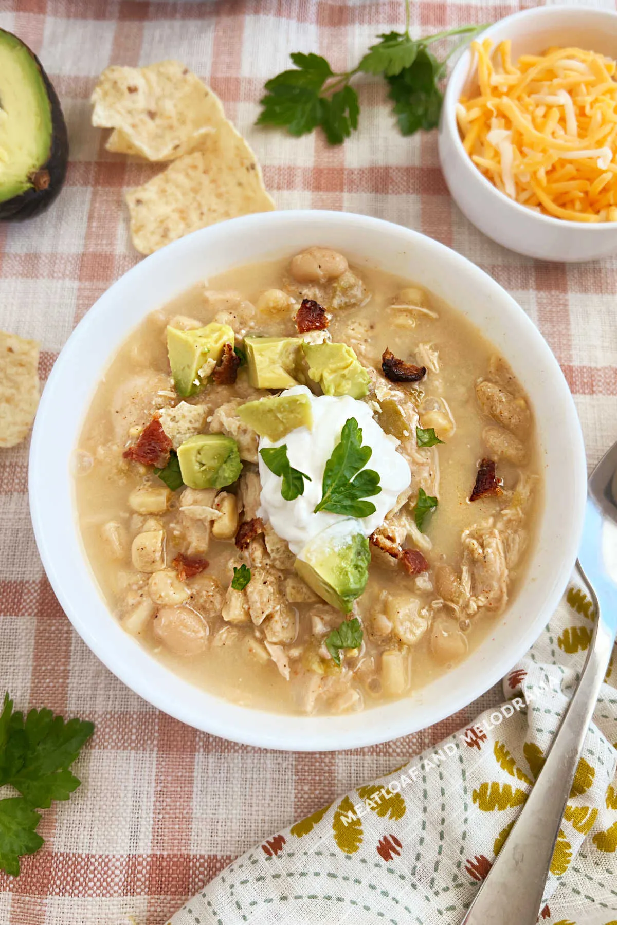 Slow Cooker Sriracha Lime White Chicken Chili