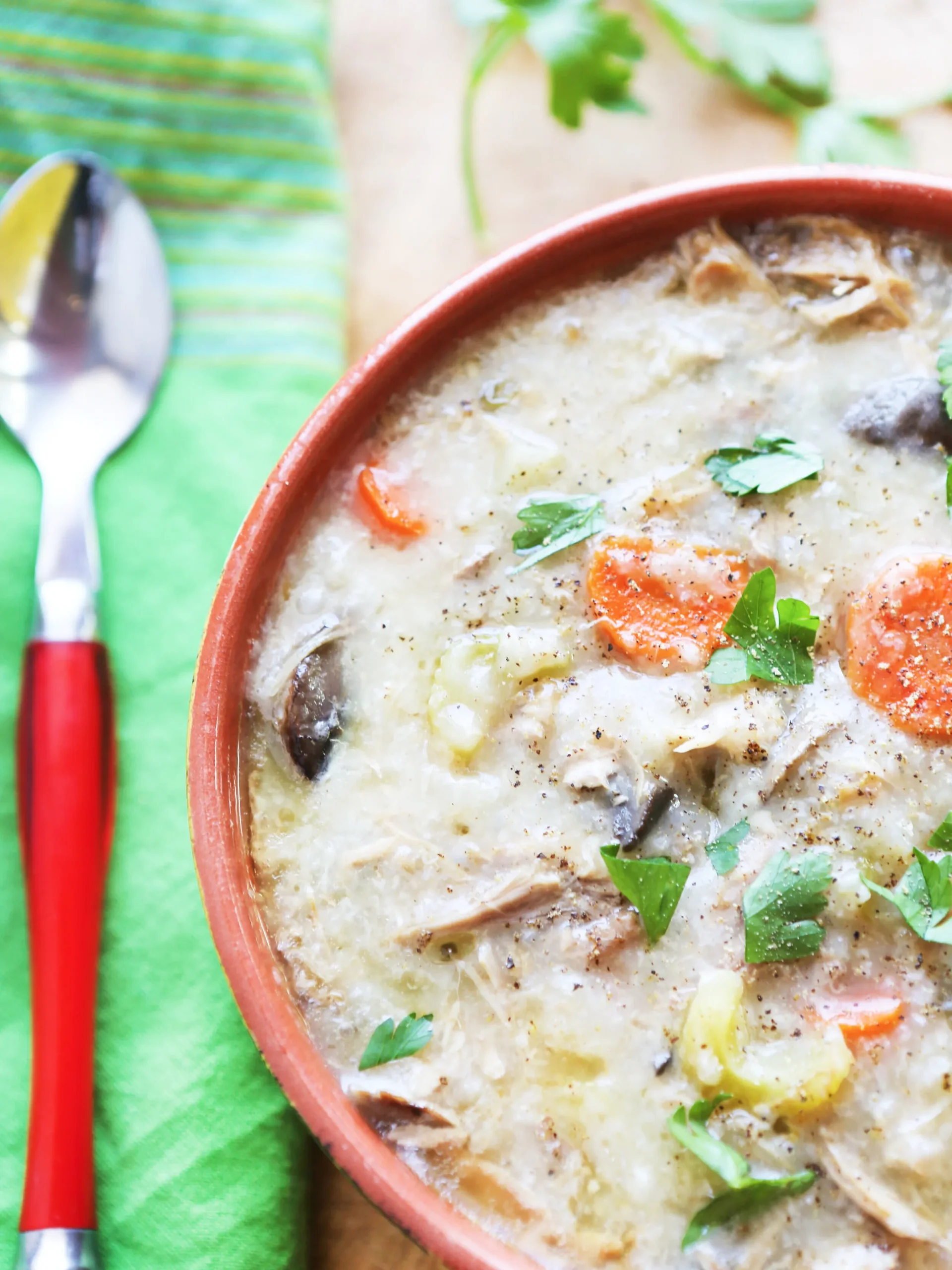 Slow Cooker Turkey Rice Soup