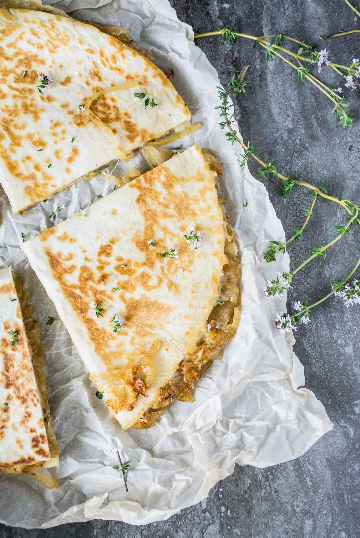 Smoked Cheese and Sweet Onion Quesadillas