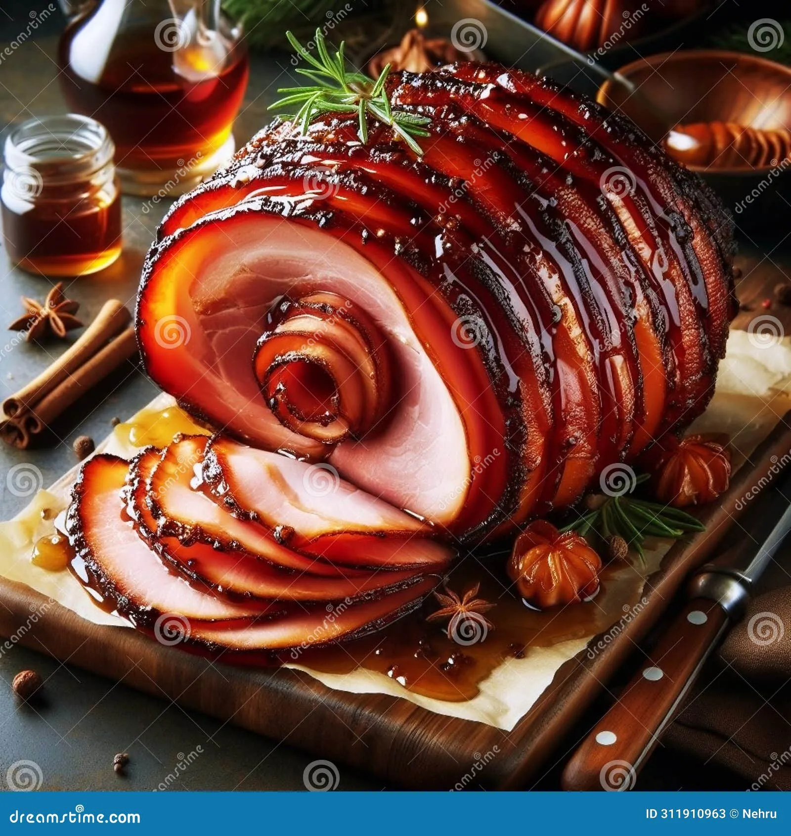 Smoked Spiral Ham with Maple Bourbon Glaze