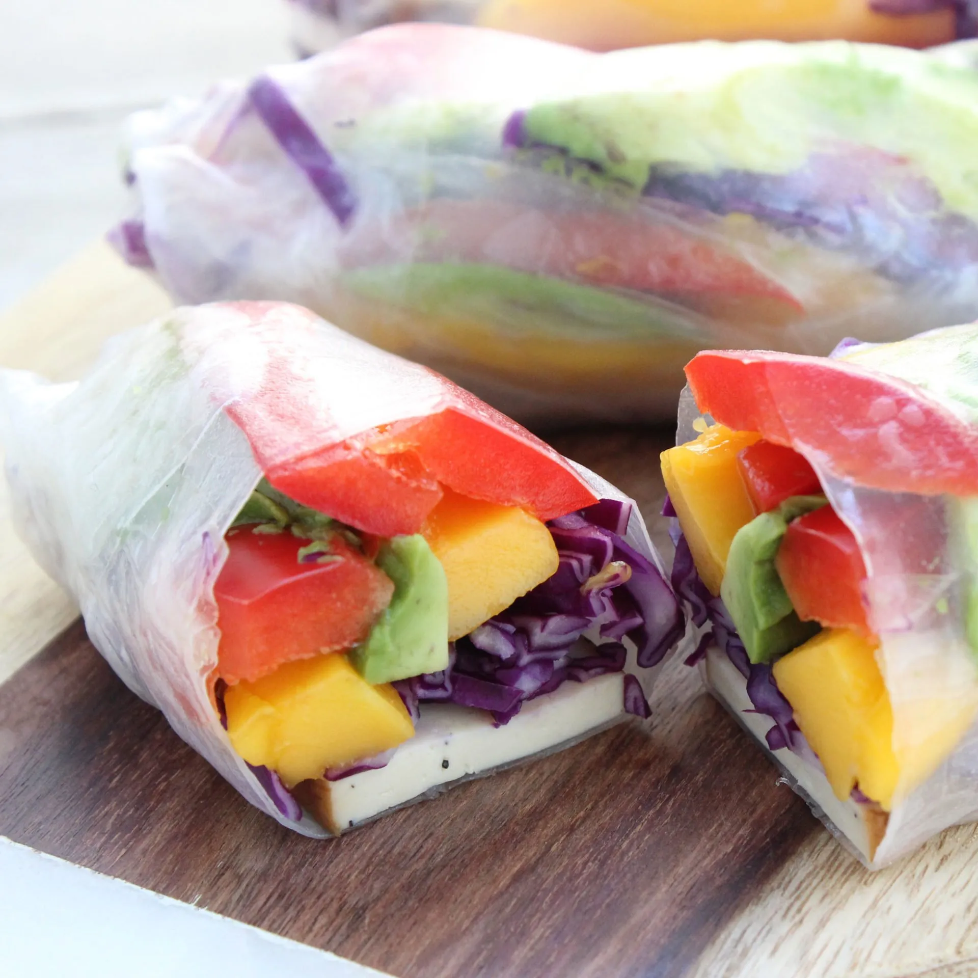 Smoked Tofu Mango Spring Rolls