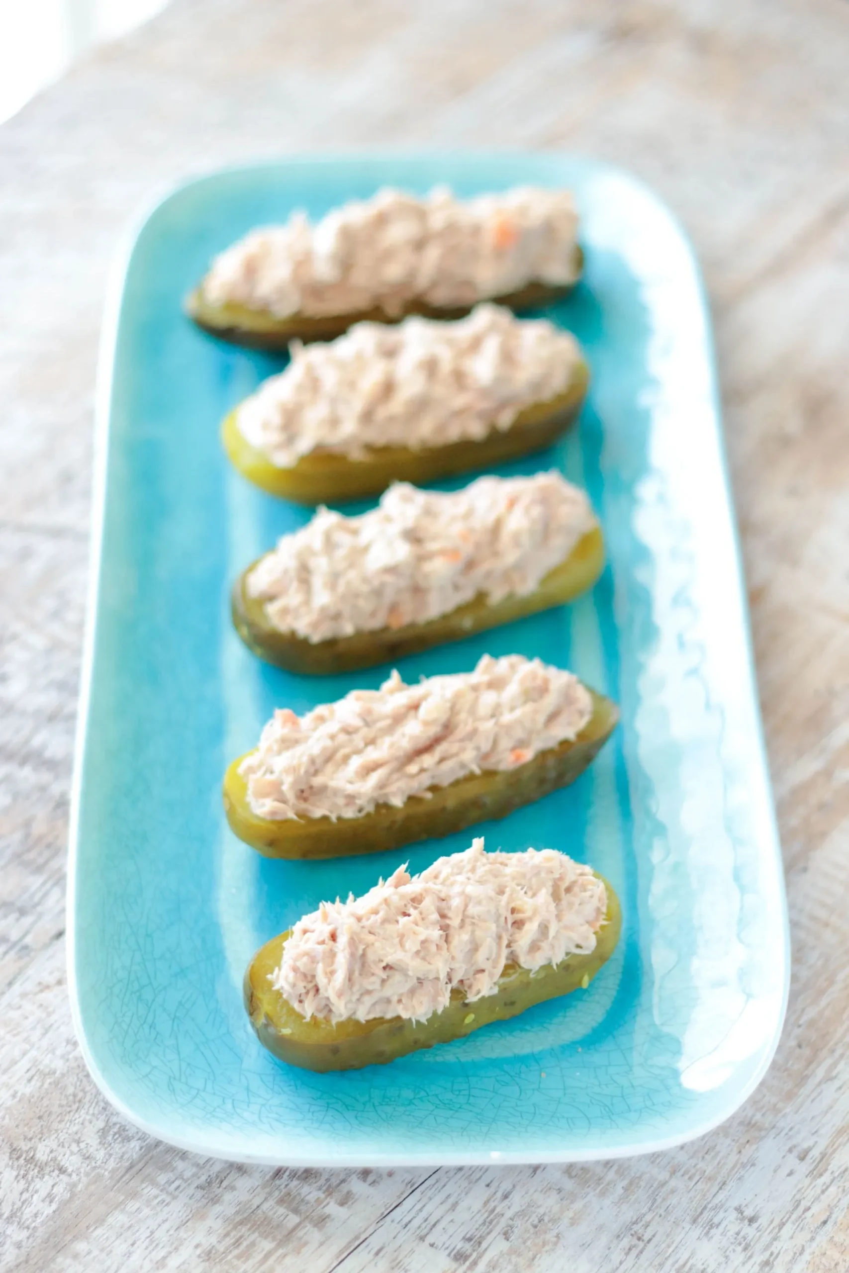 Smoky Tuna Pickle Boats Low Carb Gluten Free