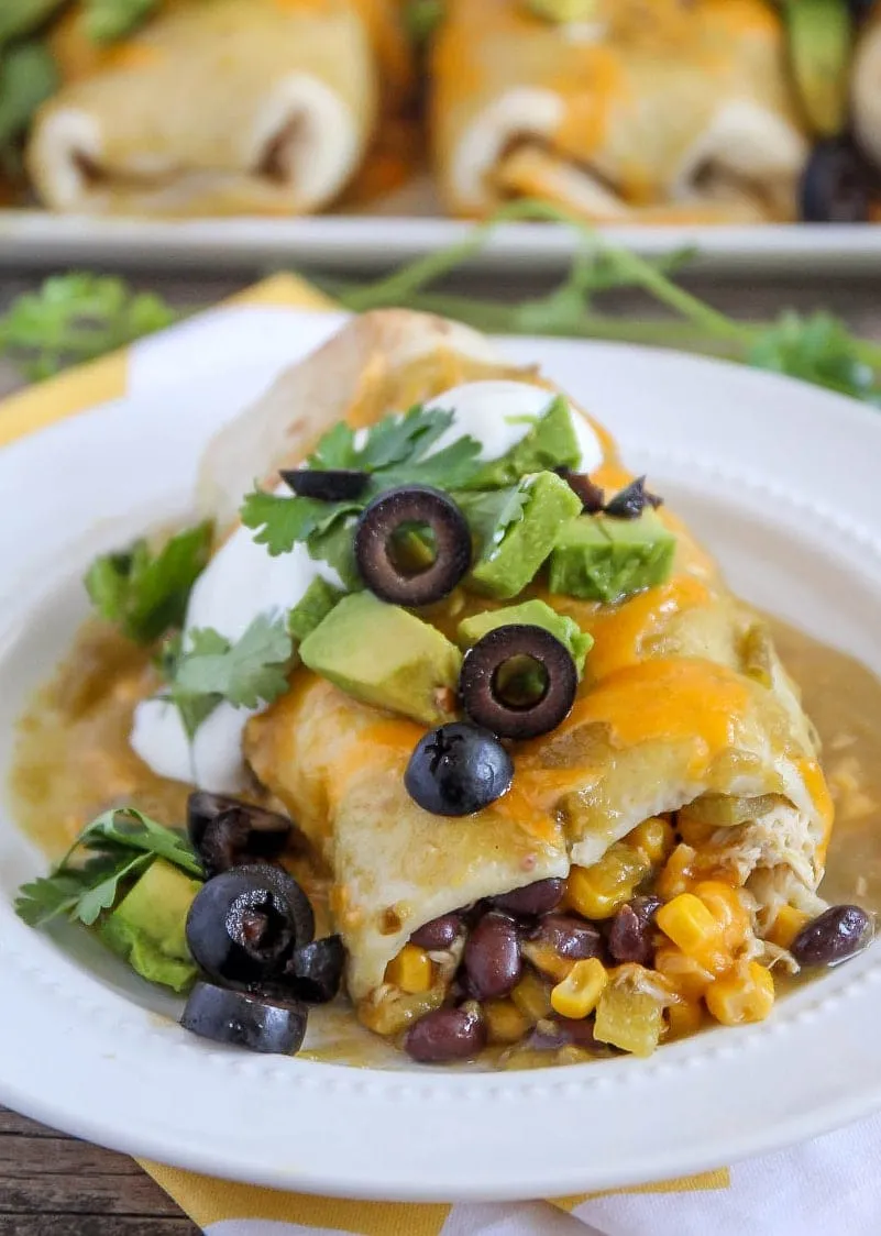 Smothered Green Chile Chicken Burritos