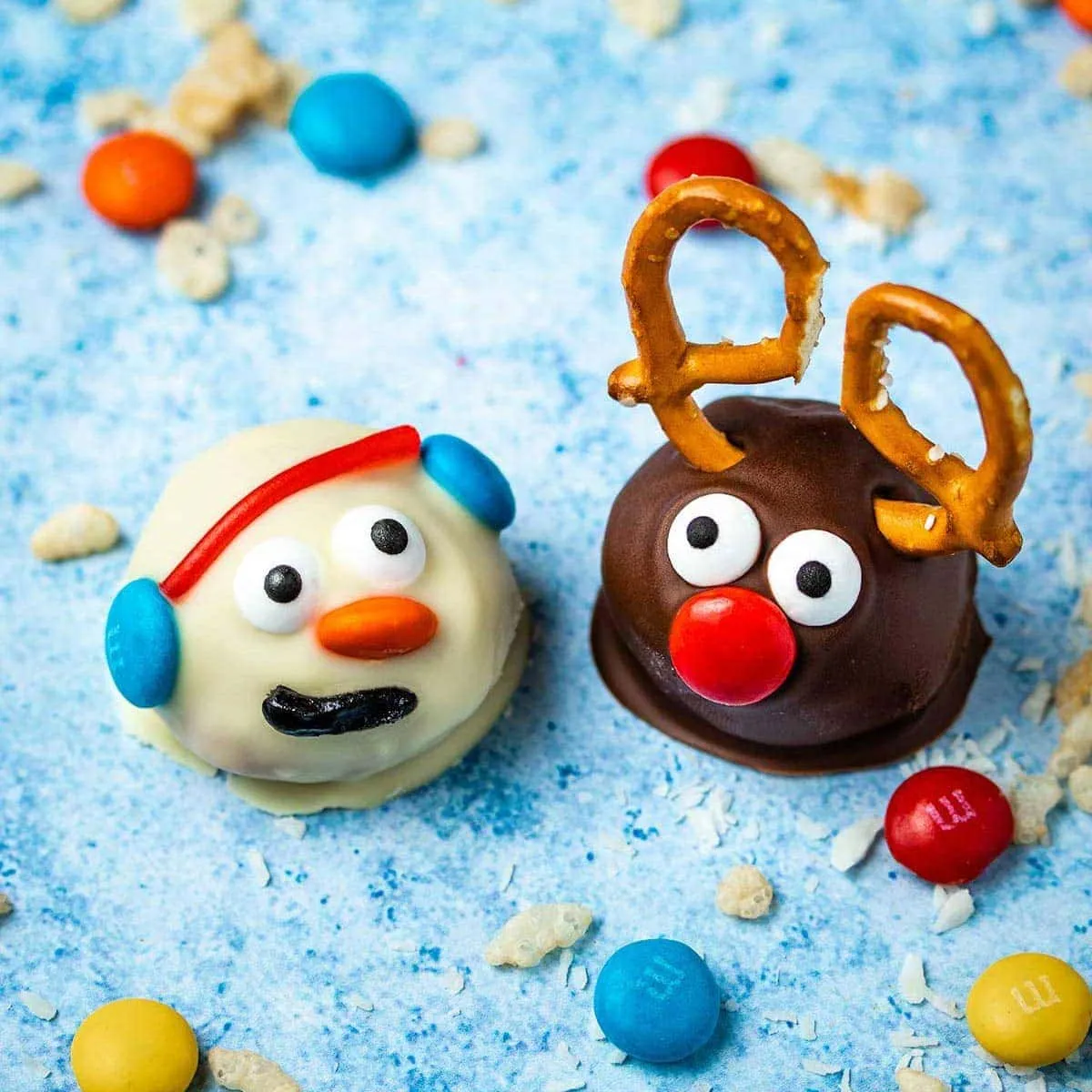 Snowman Peanut Butter Balls