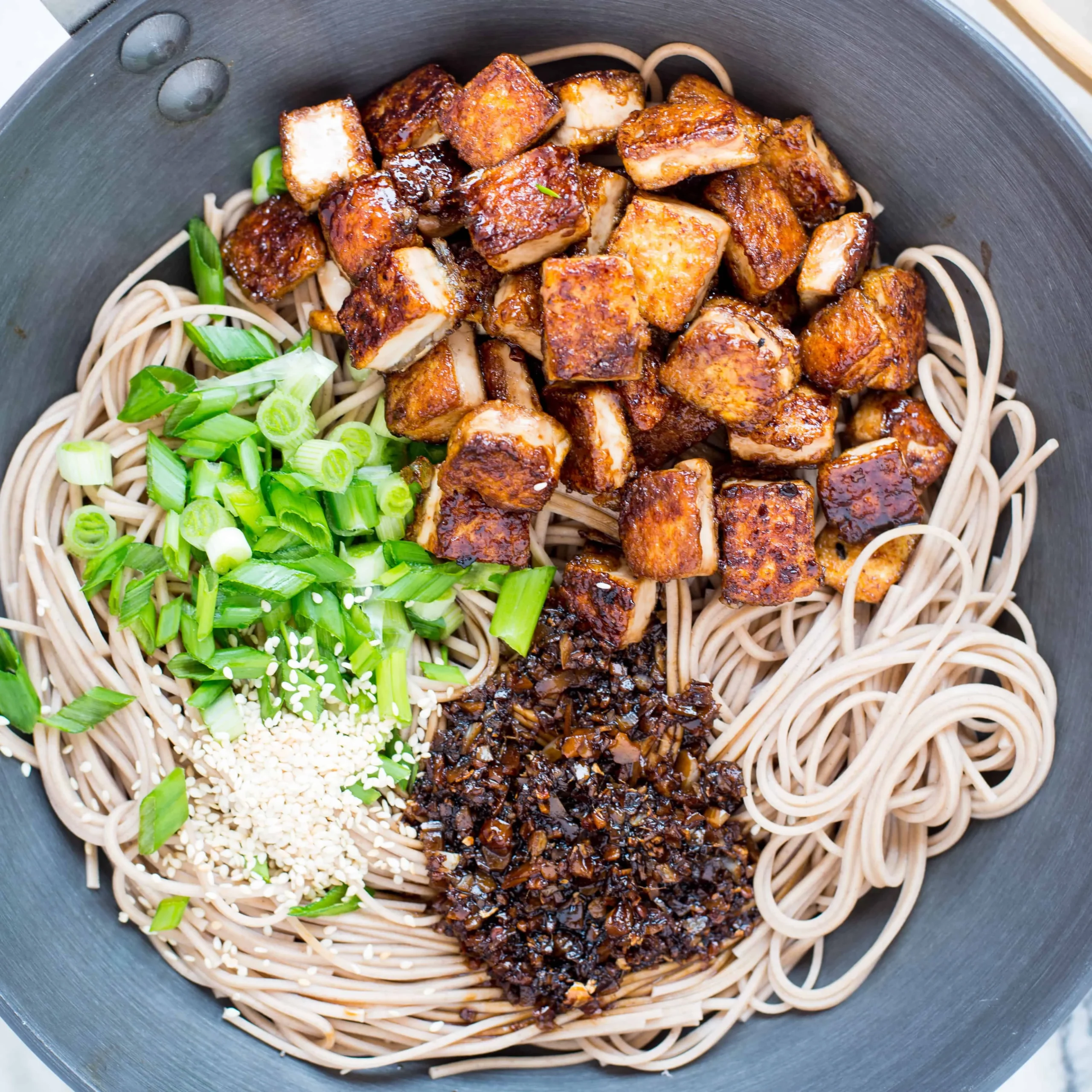 Soba and Tofu in Ginger Broth