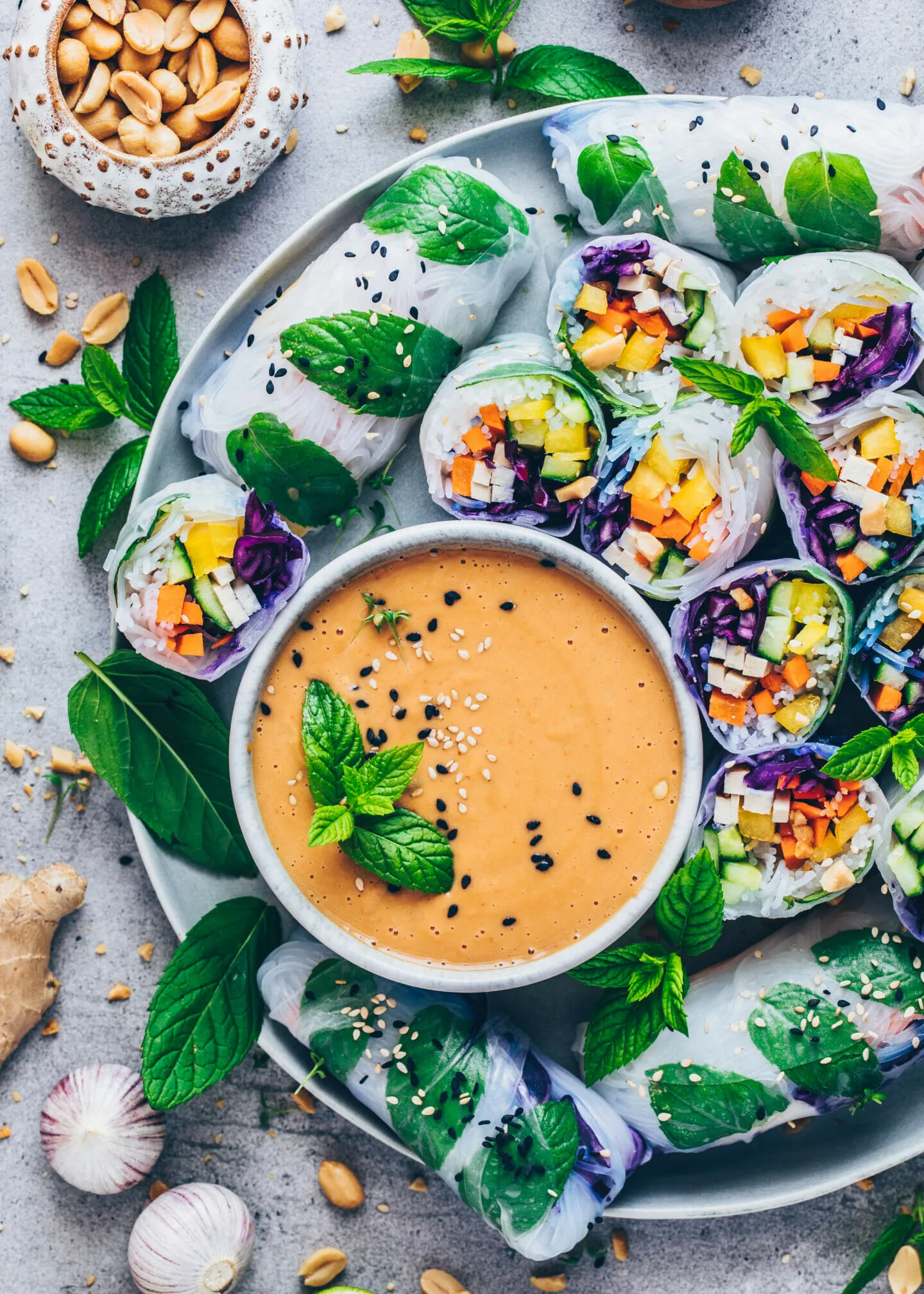 Sommerrollen mit Erdnuss Sauce
