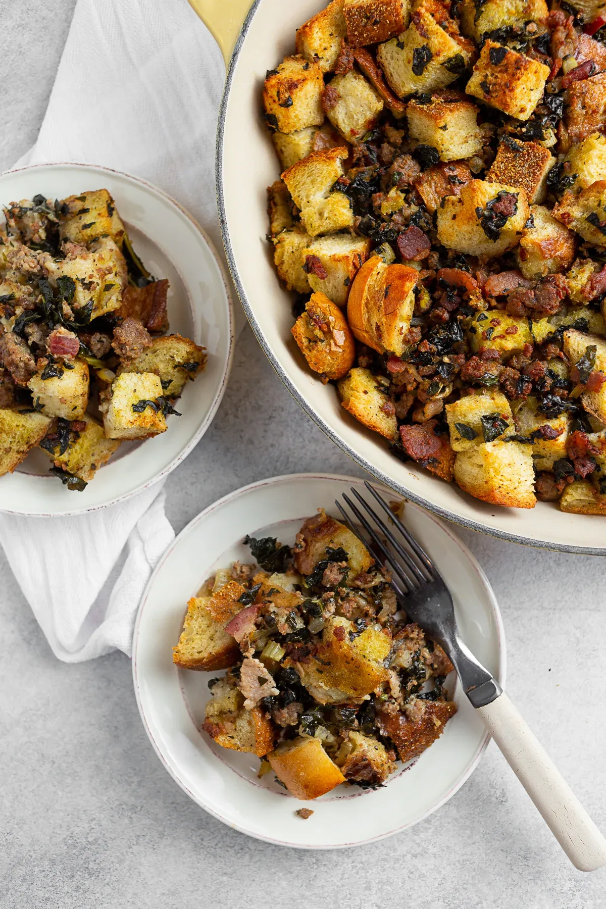 Sourdough Kale Sausage Bacon Stuffing