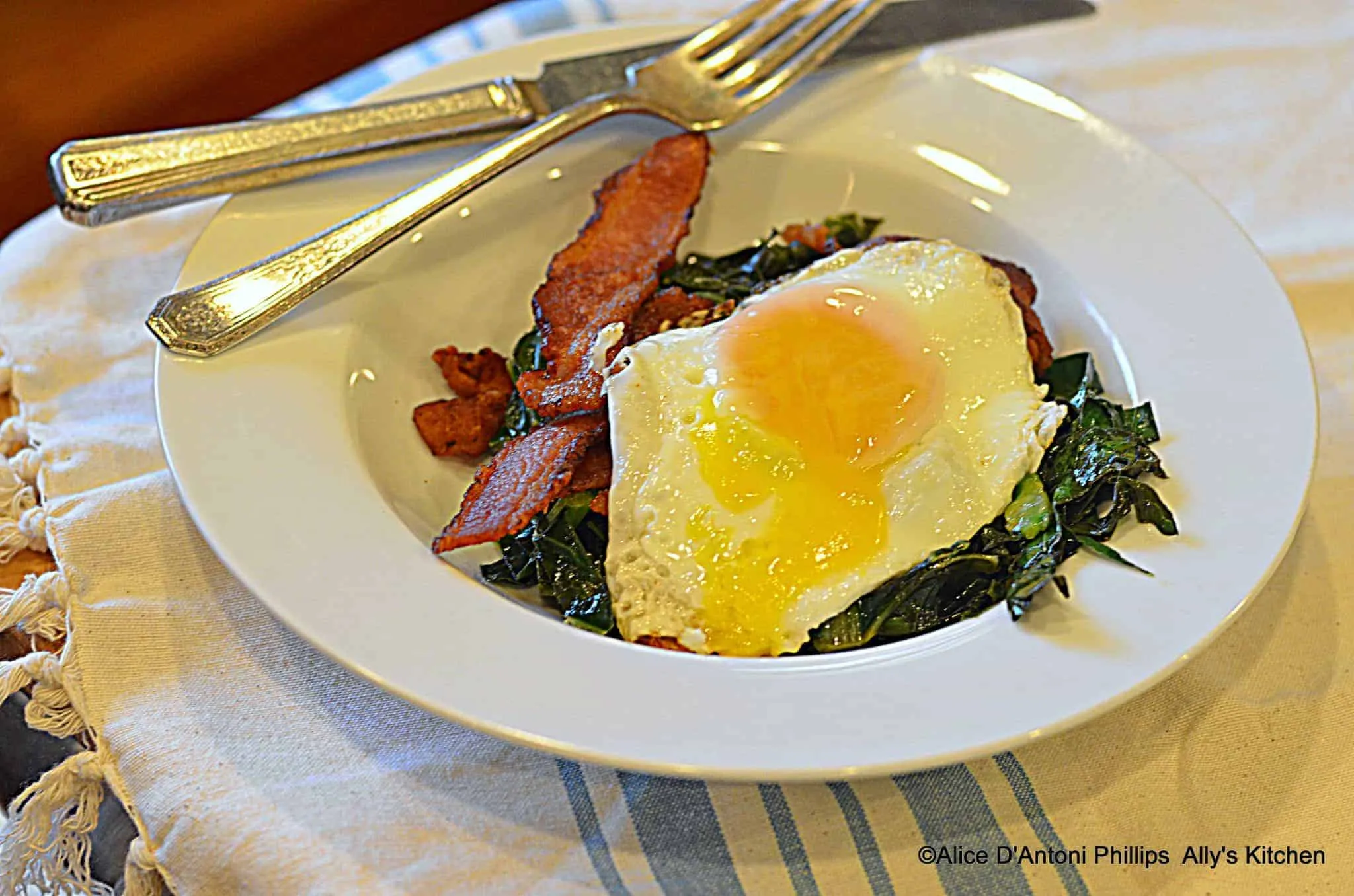 Southern Eggs Collards Thick Smoked Bacon