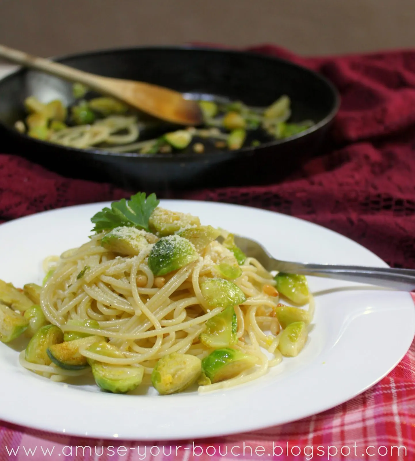 Spaghetti Brown Butter Brussels Sprouts
