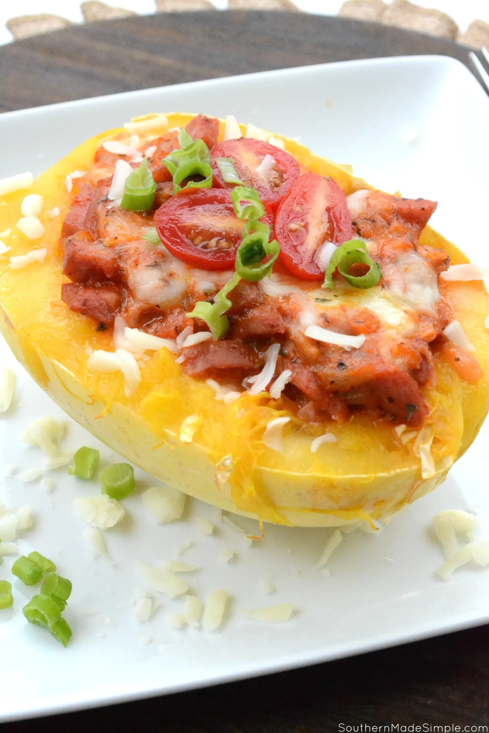 Spaghetti Squash Bowl with Smoked Sausage
