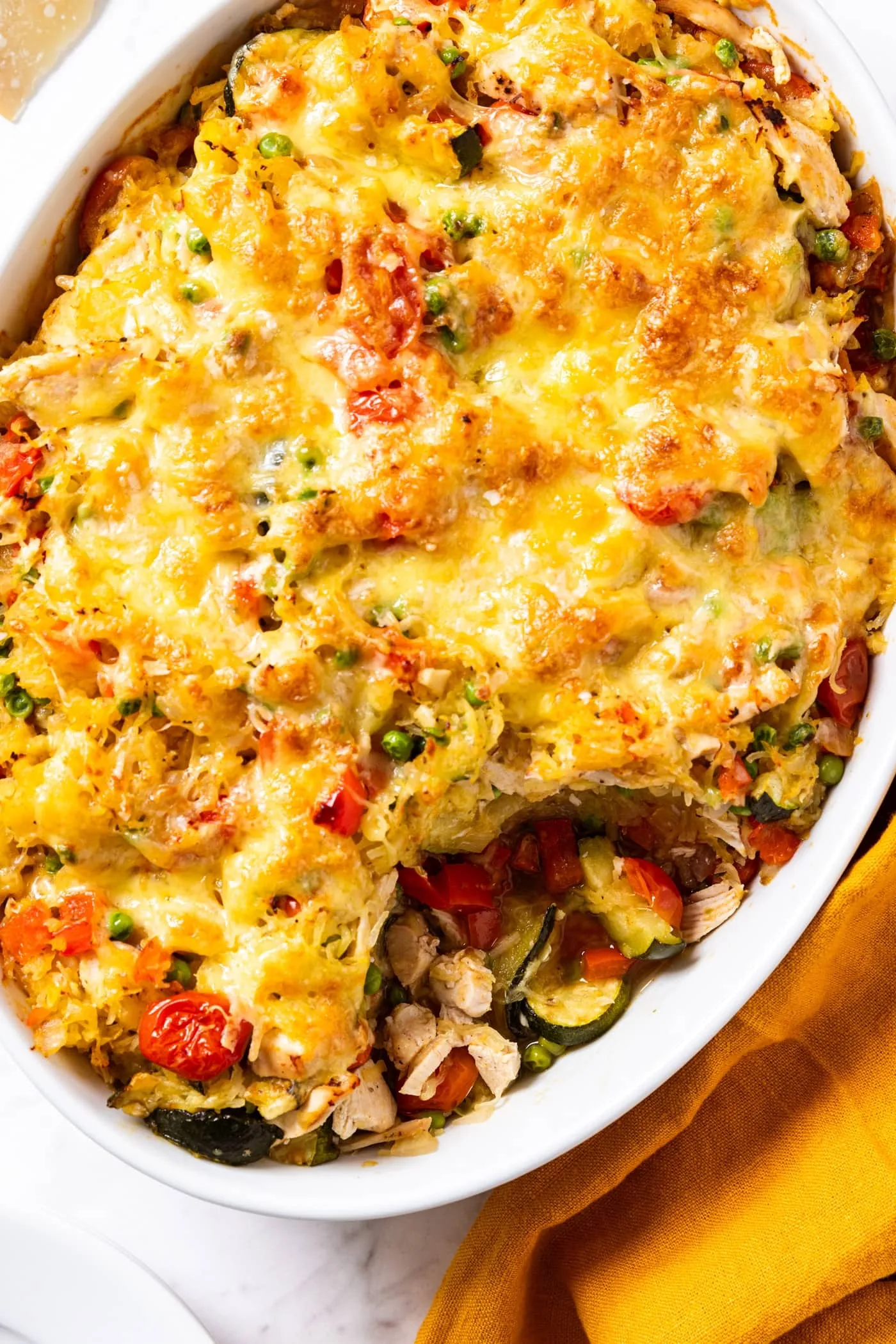 Spaghetti Squash and Chicken Skillet Casserole