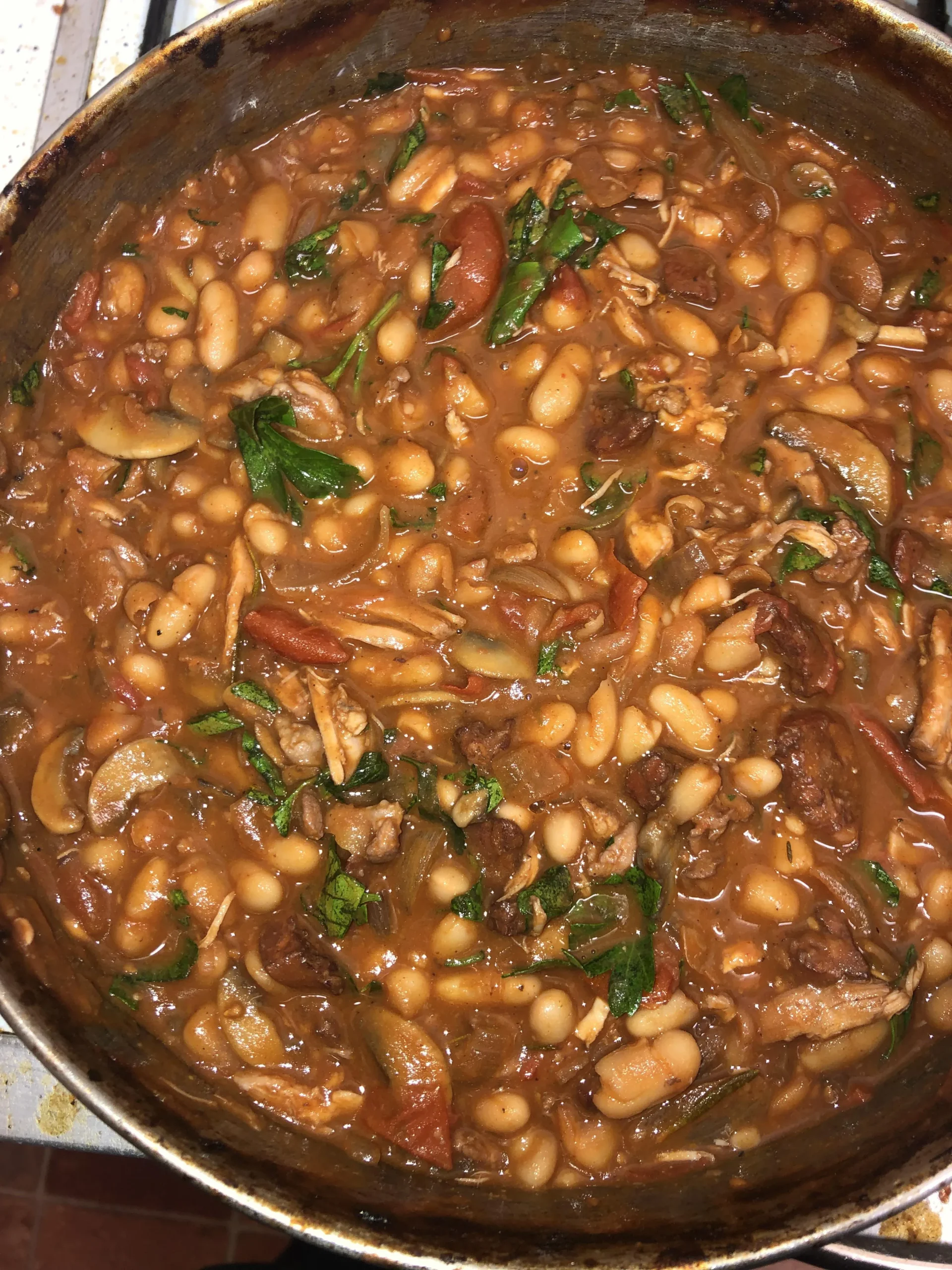 Spanish Beans with Chicken Chorizo