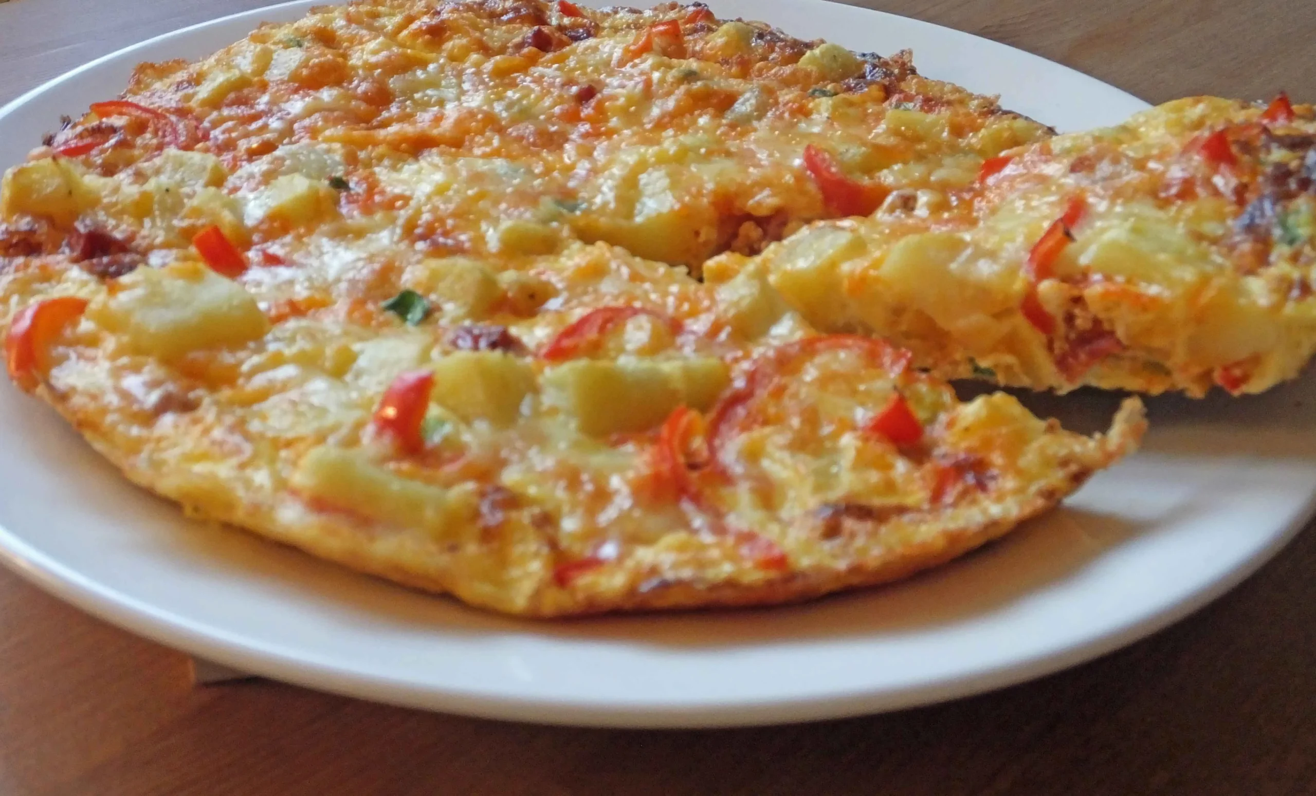 Spanish Style Omelet w Potato Red Pepper Chorizo