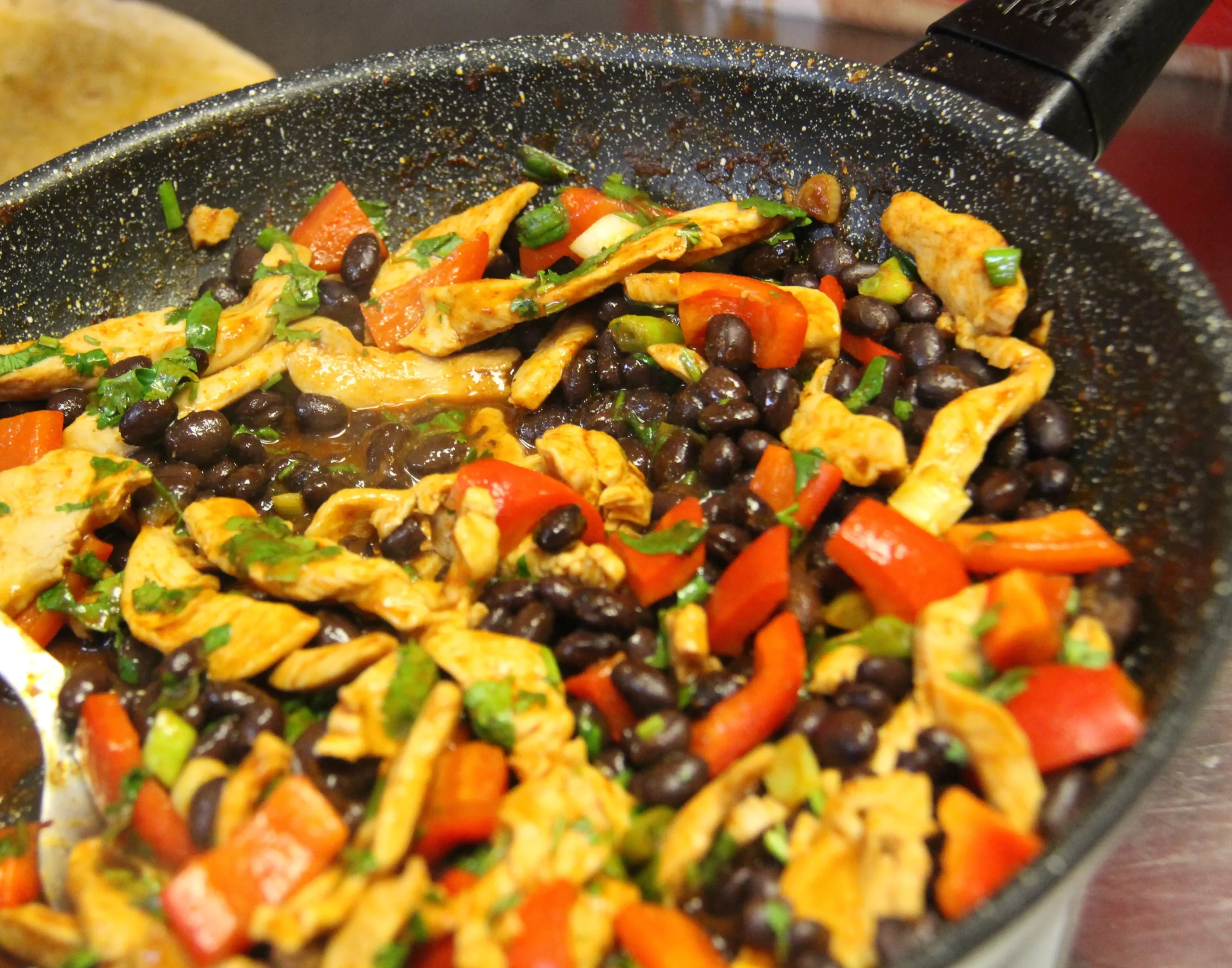 Spicy Bean and Chicken Soft Tacos