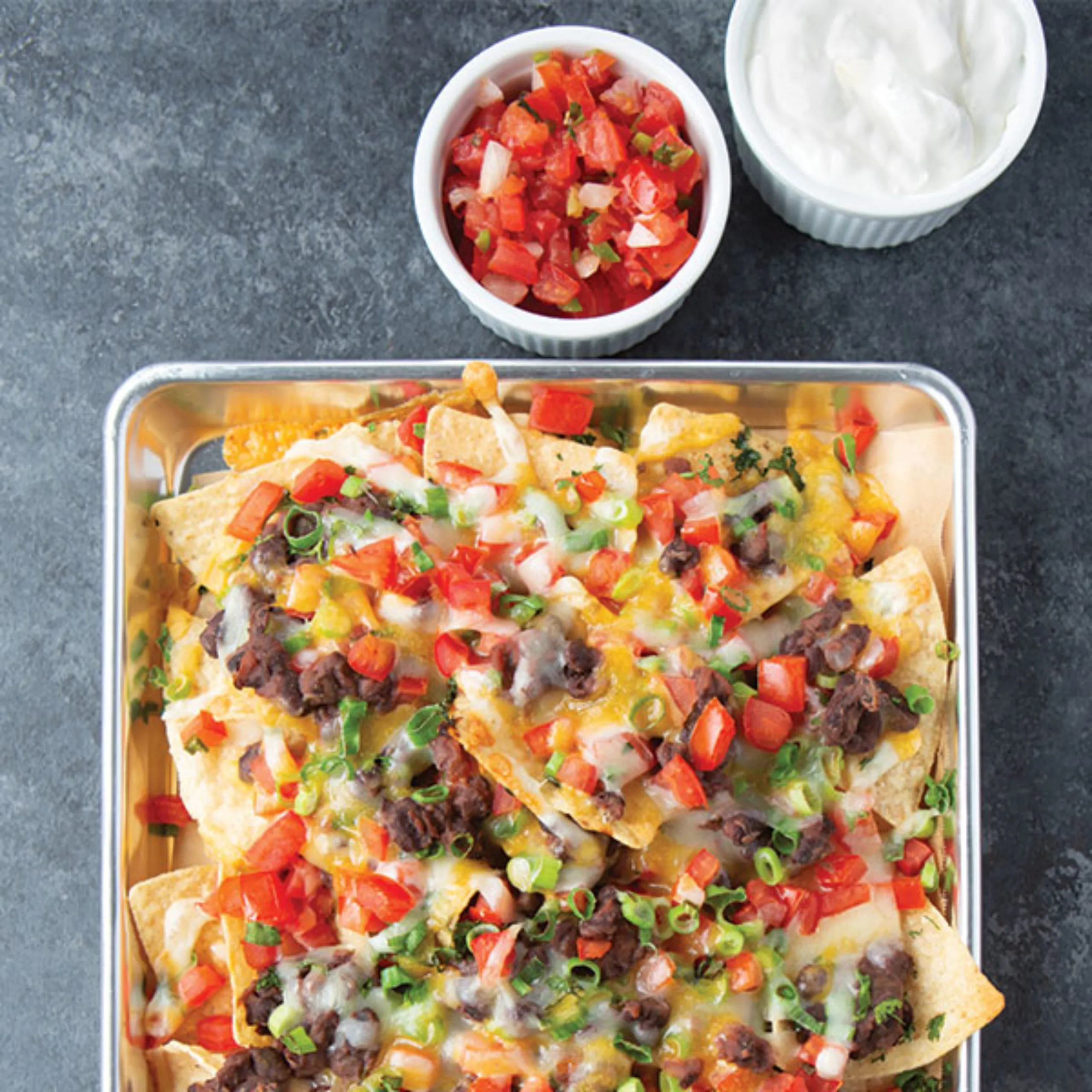 Spicy Black Bean Four Cheese Nachos