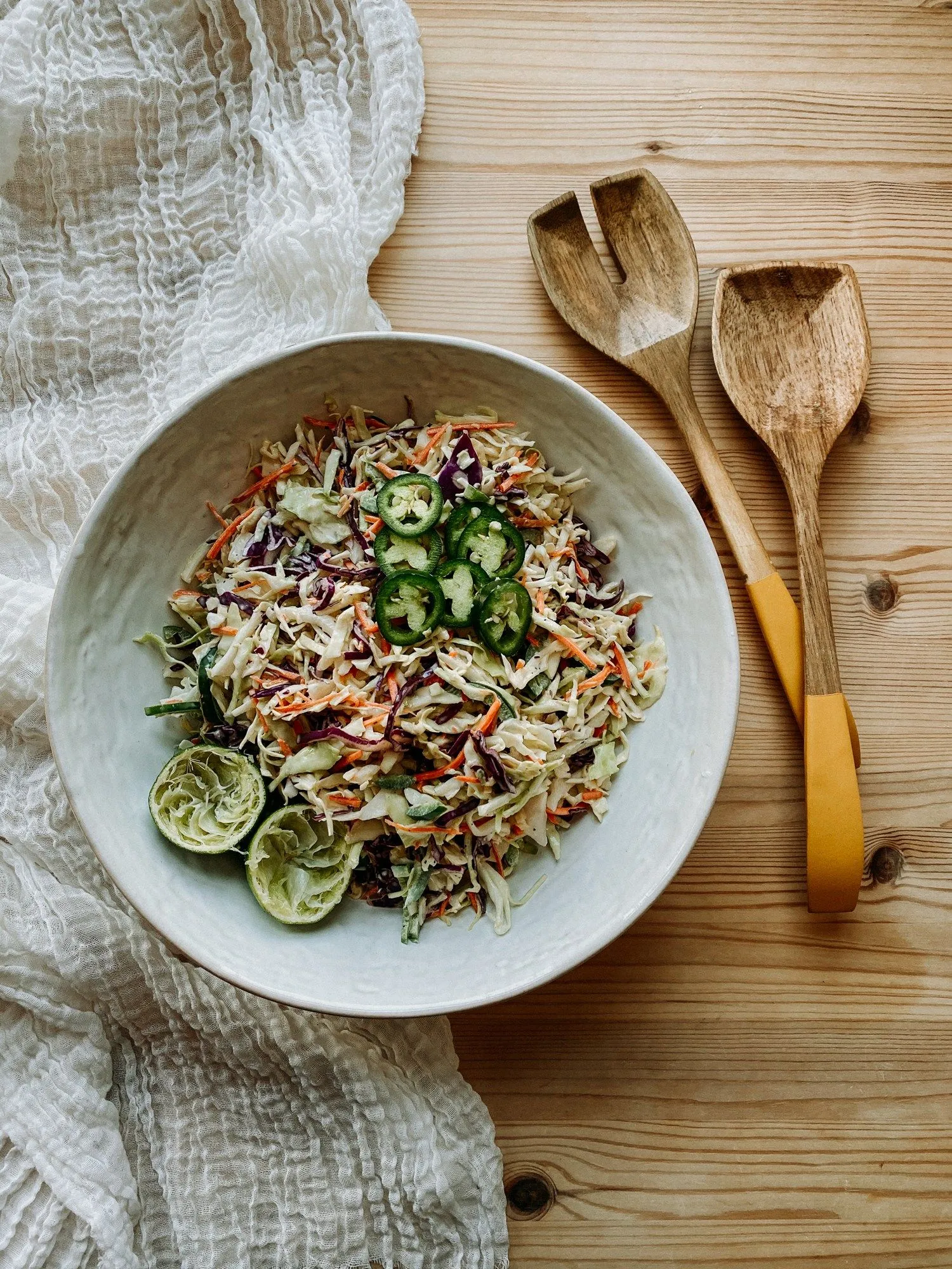 Spicy Cantaloupe Cabbage Slaw