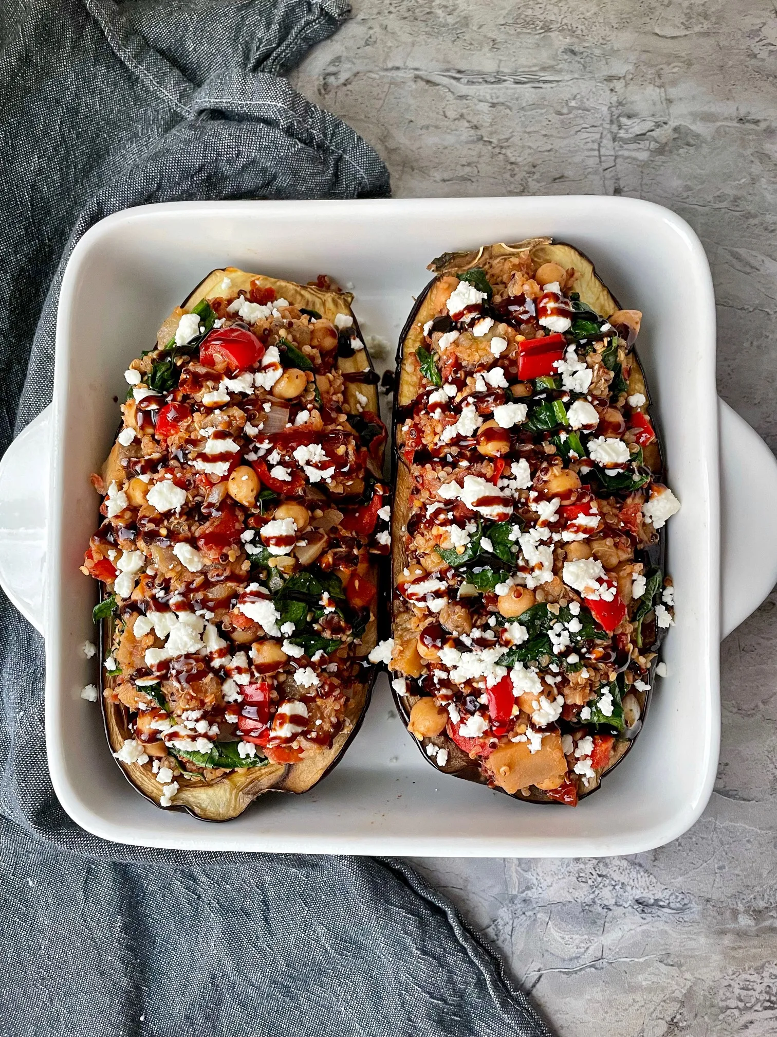Spicy Eggplant Stuffed Peppers