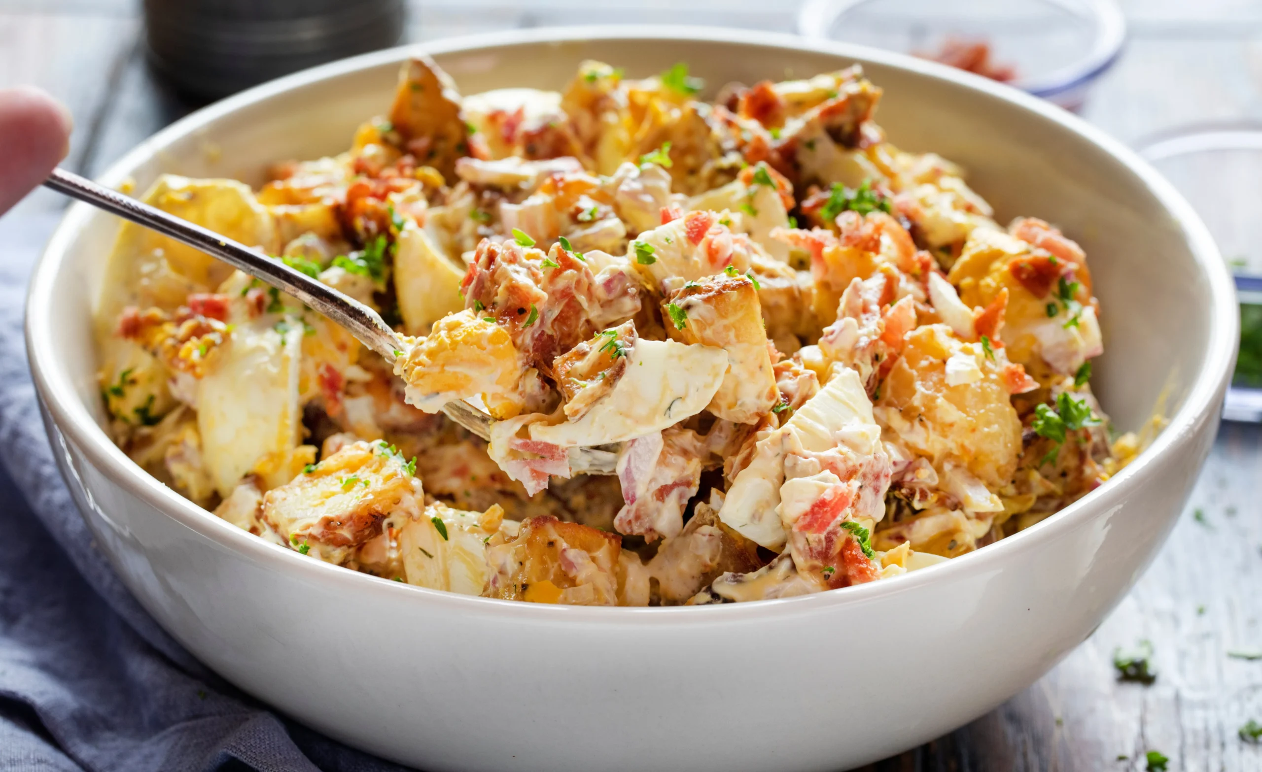 Spicy Roasted Cheddar Potato Salad