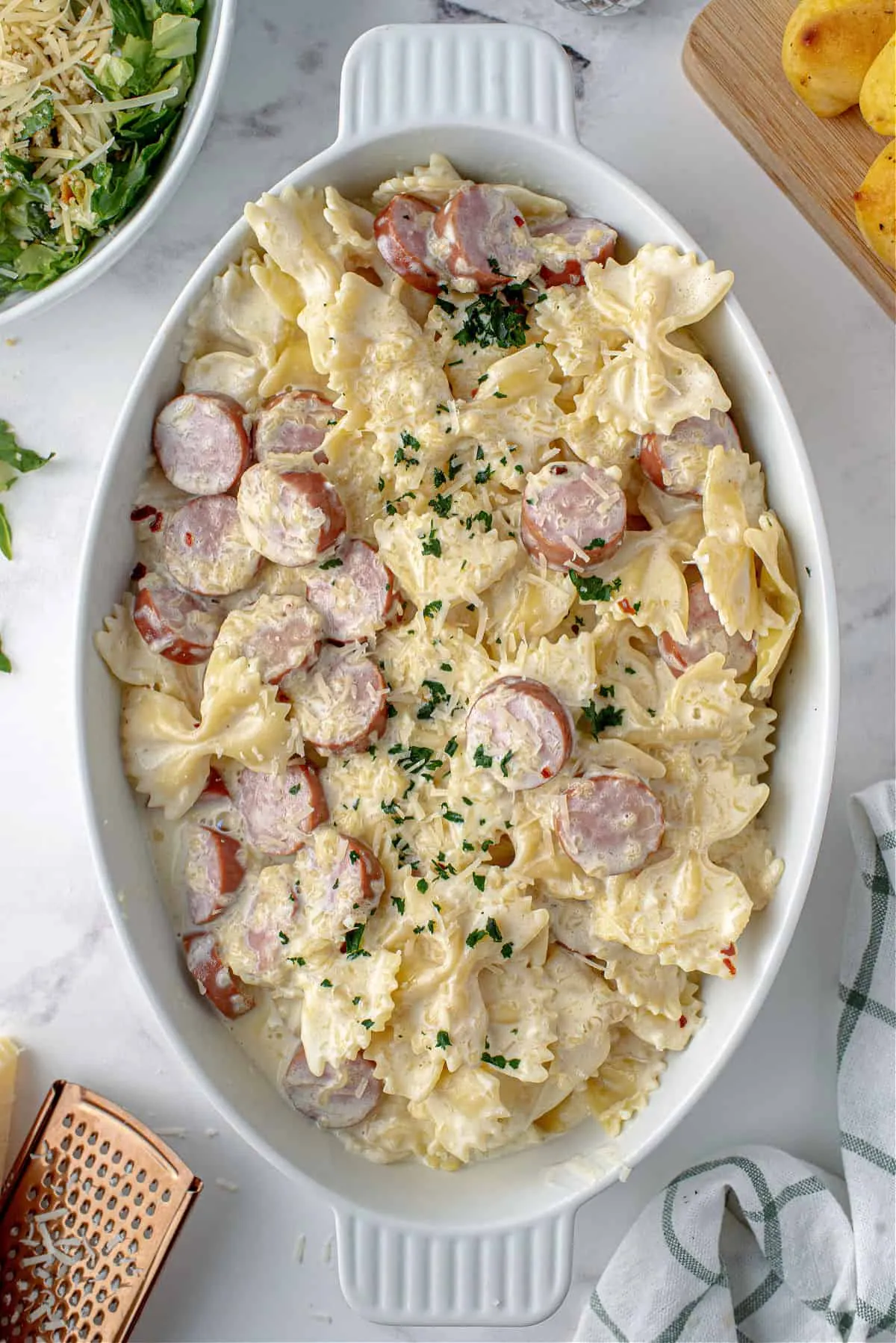Spicy Sausage Brown Butter Alfredo Pasta