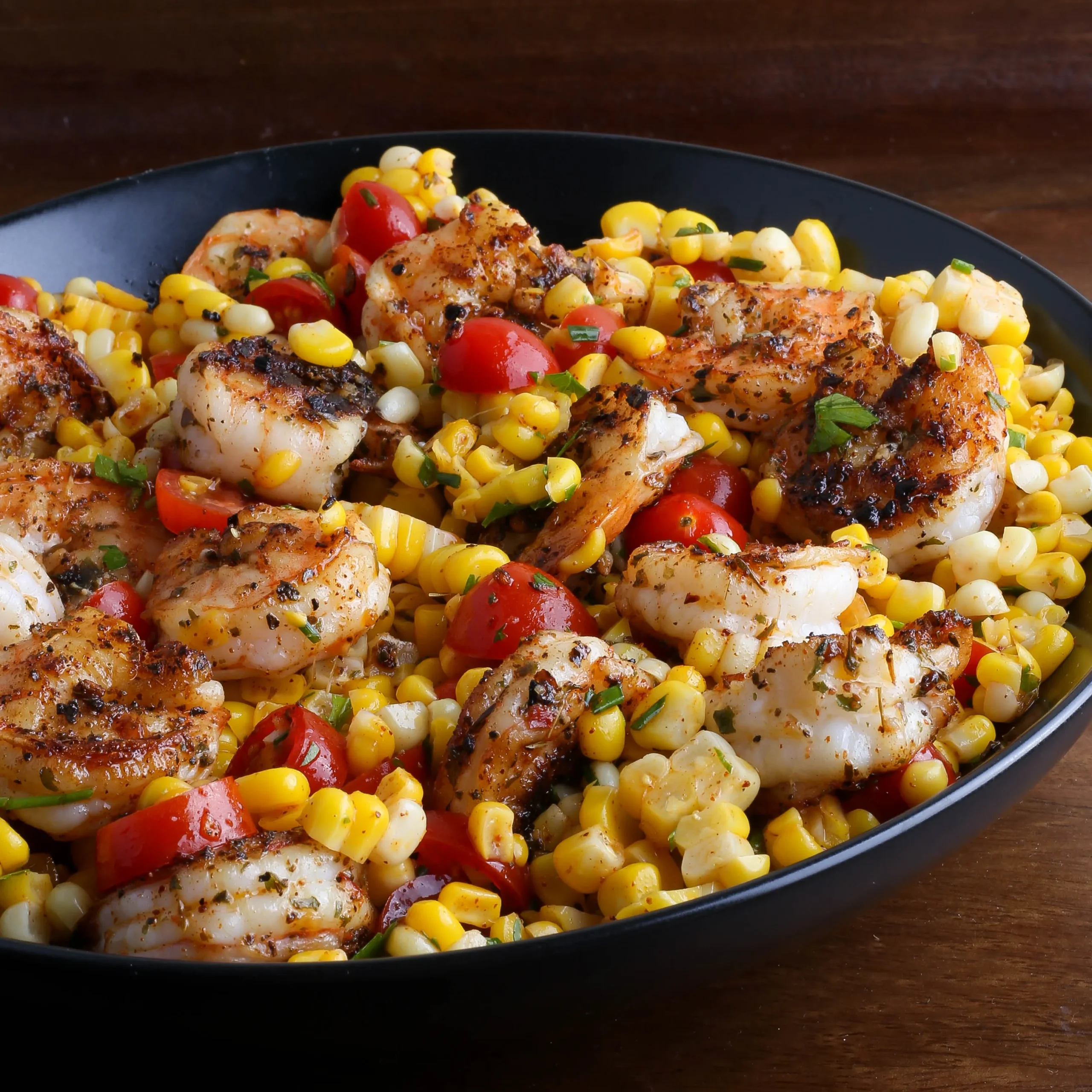 Spicy Shrimp Corn and Black Bean Salad