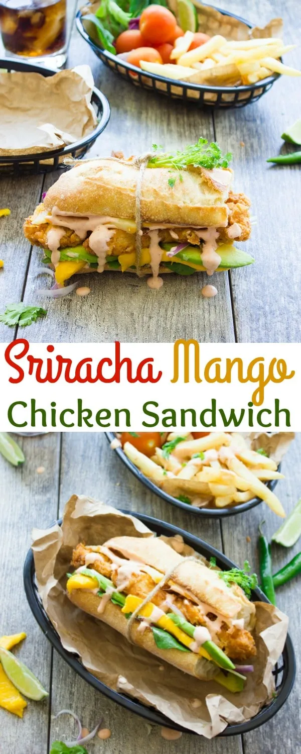 Spicy Sweet Sriracha Mango Chicken Sandwich
