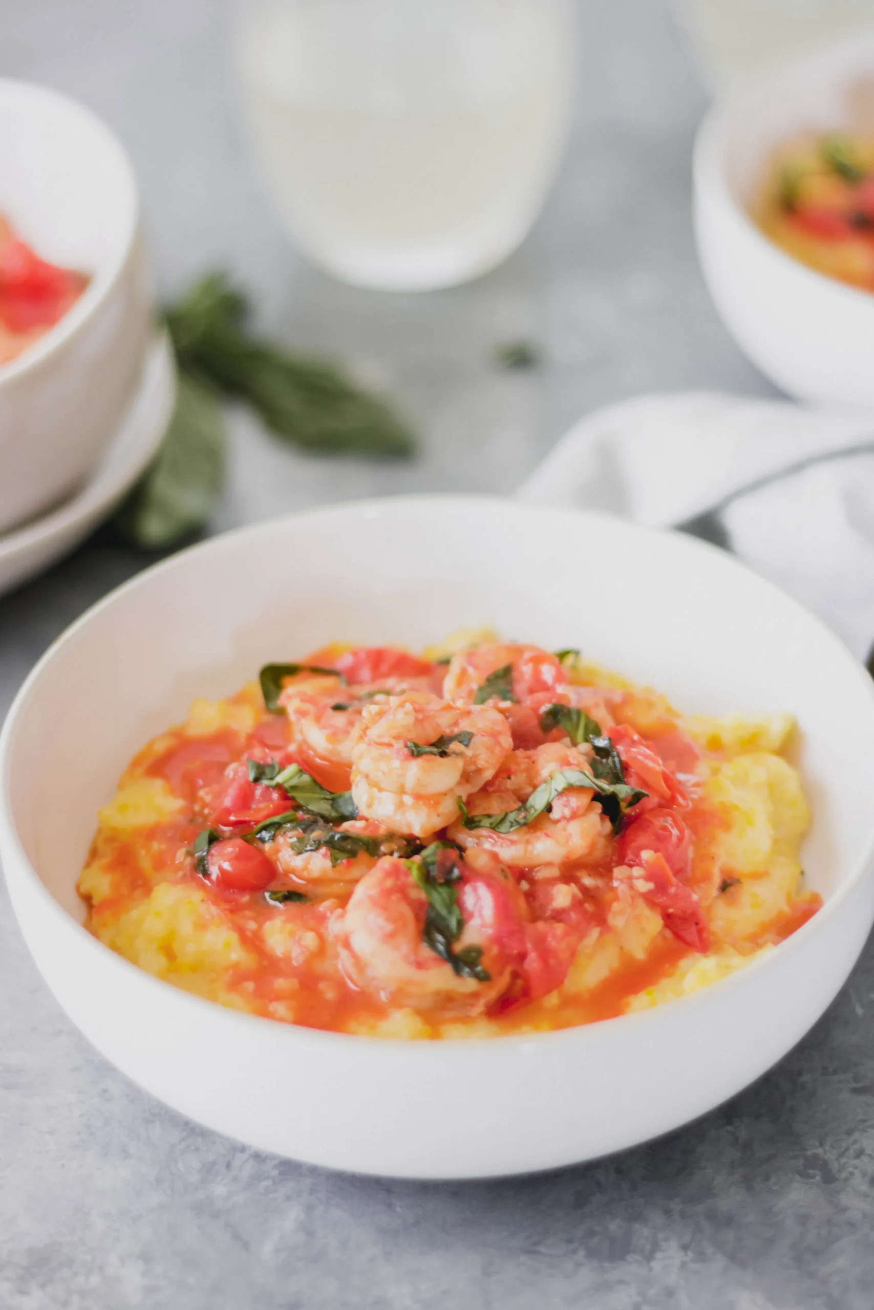 Spicy Tomato Shrimp with Creamy Polenta