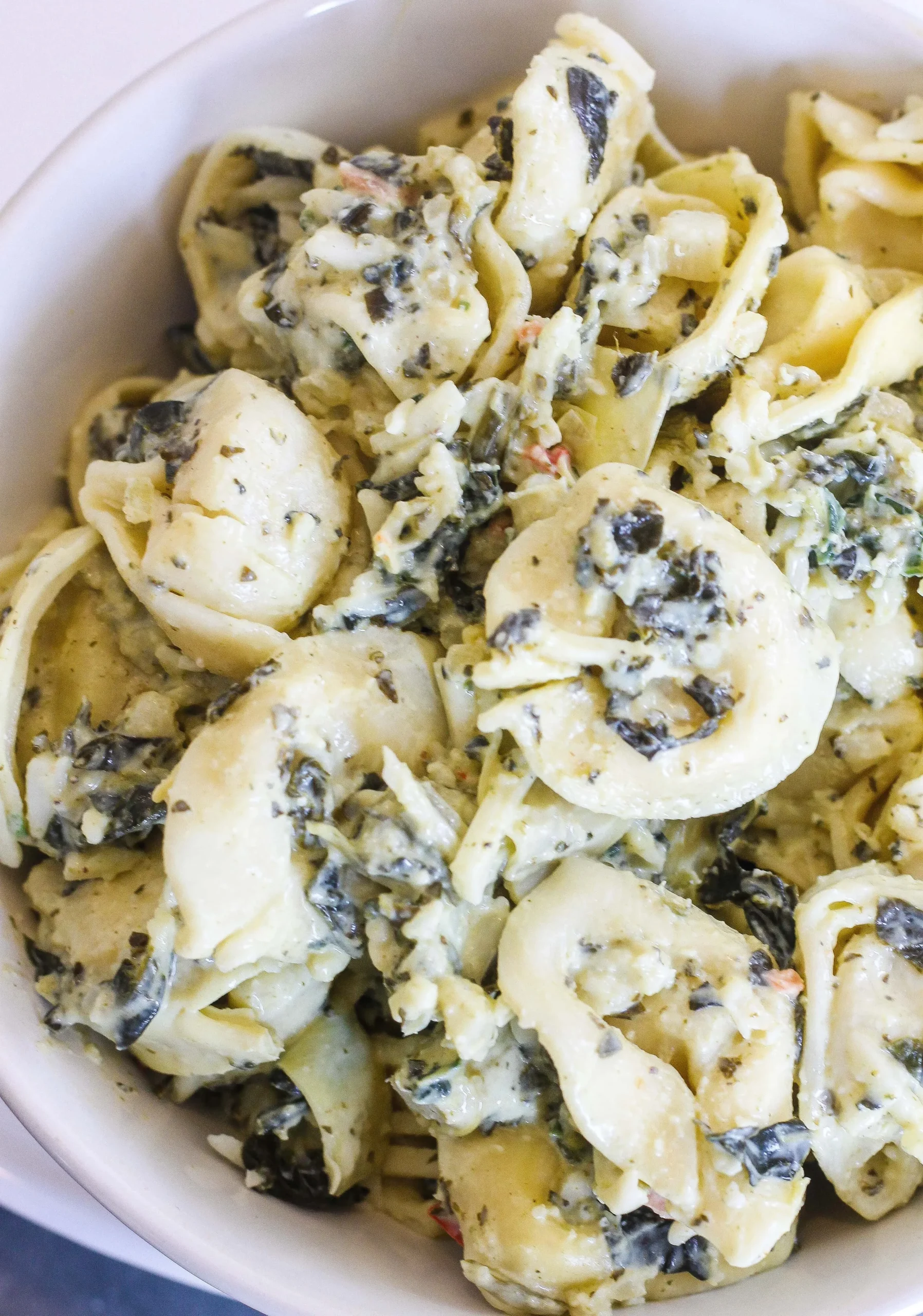Spinach Artichoke and Tuna Tortellini Salad