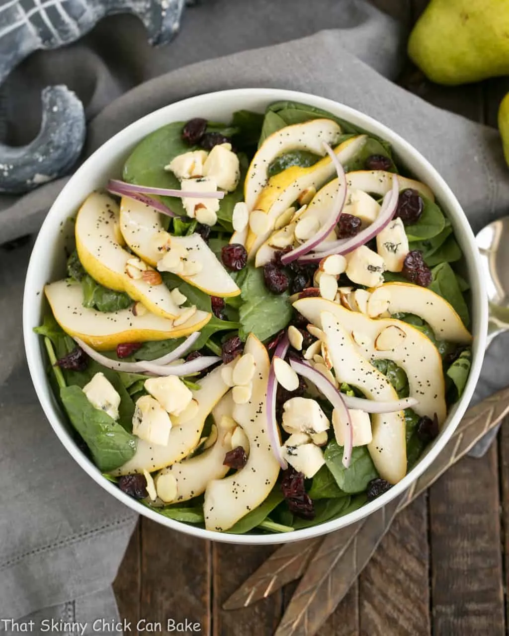 Spinach Cranberry and Pear Salad